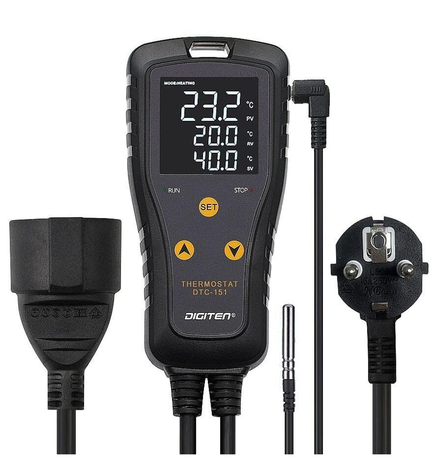 Digital Temperature Controller for Greenhouse Aquarium & Incubator | Supports C/ F | 15A Thermostat for Heating & Cooling - Buy Online on GoSupps.com