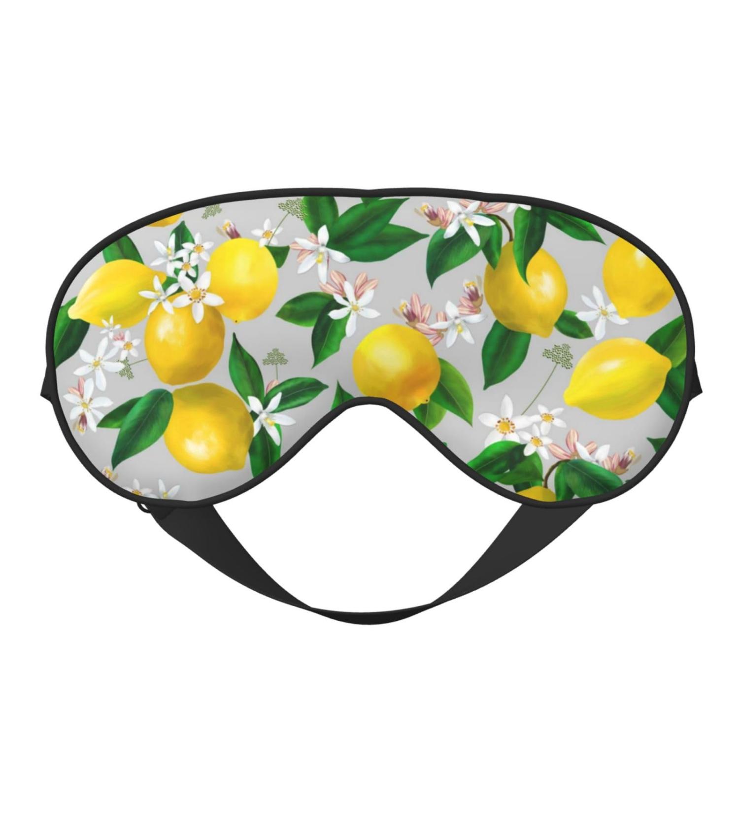 Lemon Pattern Oil Painting Eye Mask - Soft Sleep Blindfold with Elastic Strap for Travel & Night Comfort - Buy Online on GoSupps.com