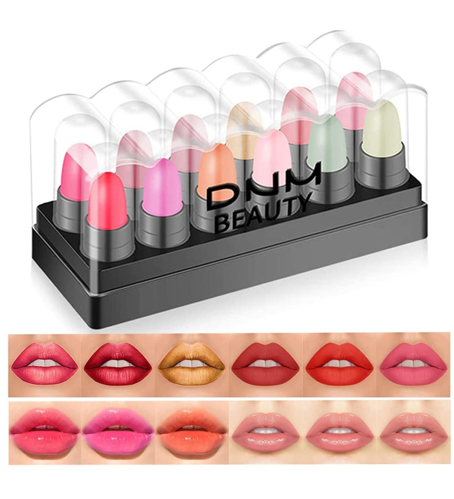 12Pcs Capsule Pills Lipstick Set for Women - Matte, Metallic & Magic Lipsticks with Long-Lasting & Waterproof Formulas - Buy Online on GoSupps.com