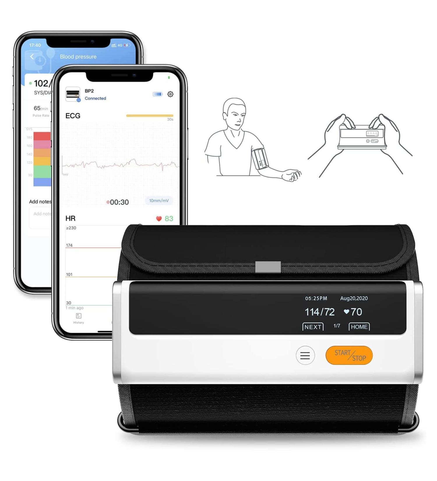 ViATOM Armfit Plus Blood Pressure Monitor with ECG and Heart Rate Monitoring - Bluetooth Wireless Machine with Free App for iOS & Android - Buy Online on GoSupps.com
