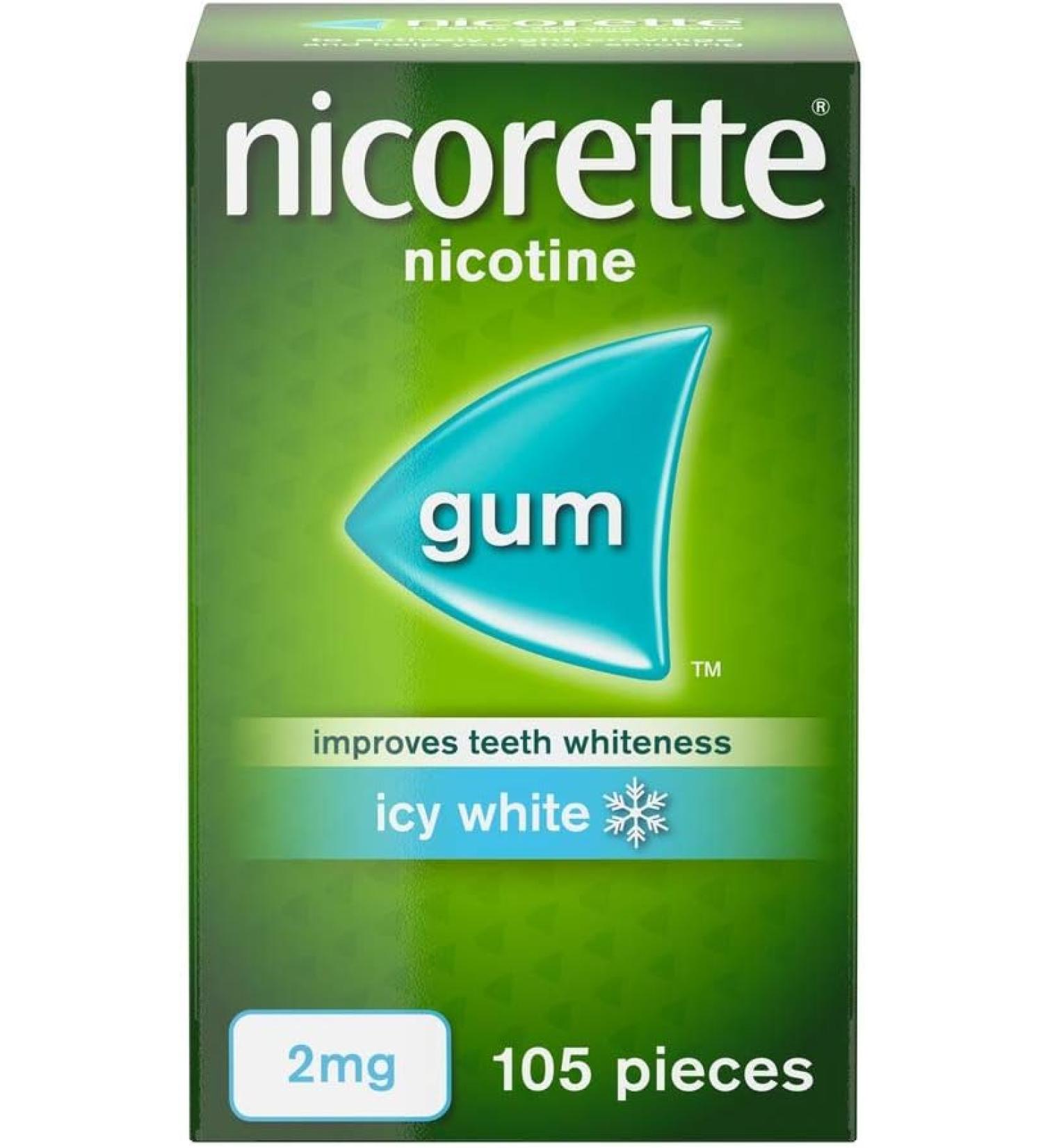Nicorette 2mg Gum - Icy White - Green - 105 Pieces - Buy Online on GoSupps.com