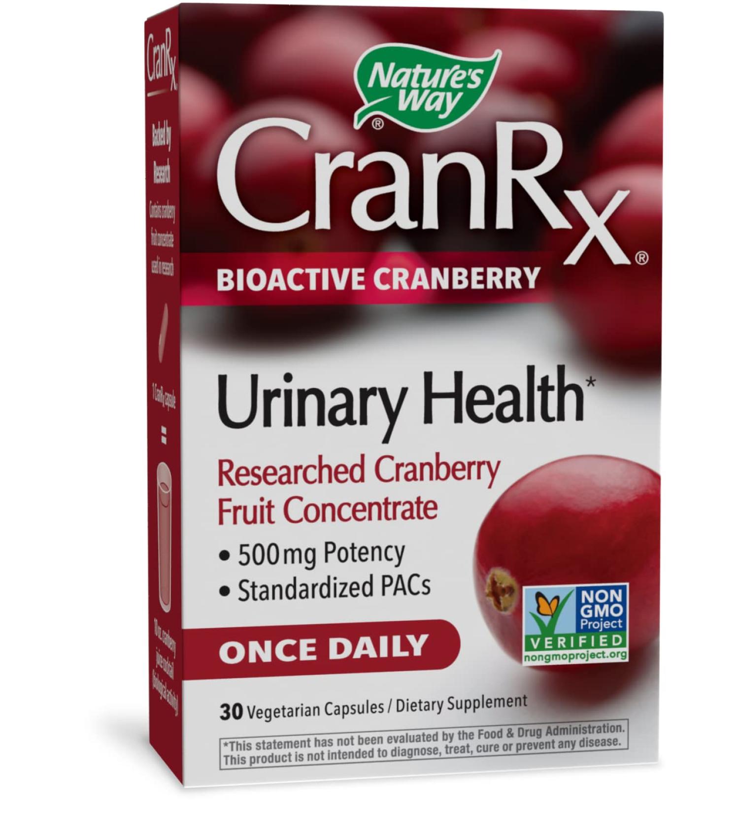 Nature's Way CranRx Urinary Health 500mg - 30 Vegetarian Capsules - Buy Online on GoSupps.com