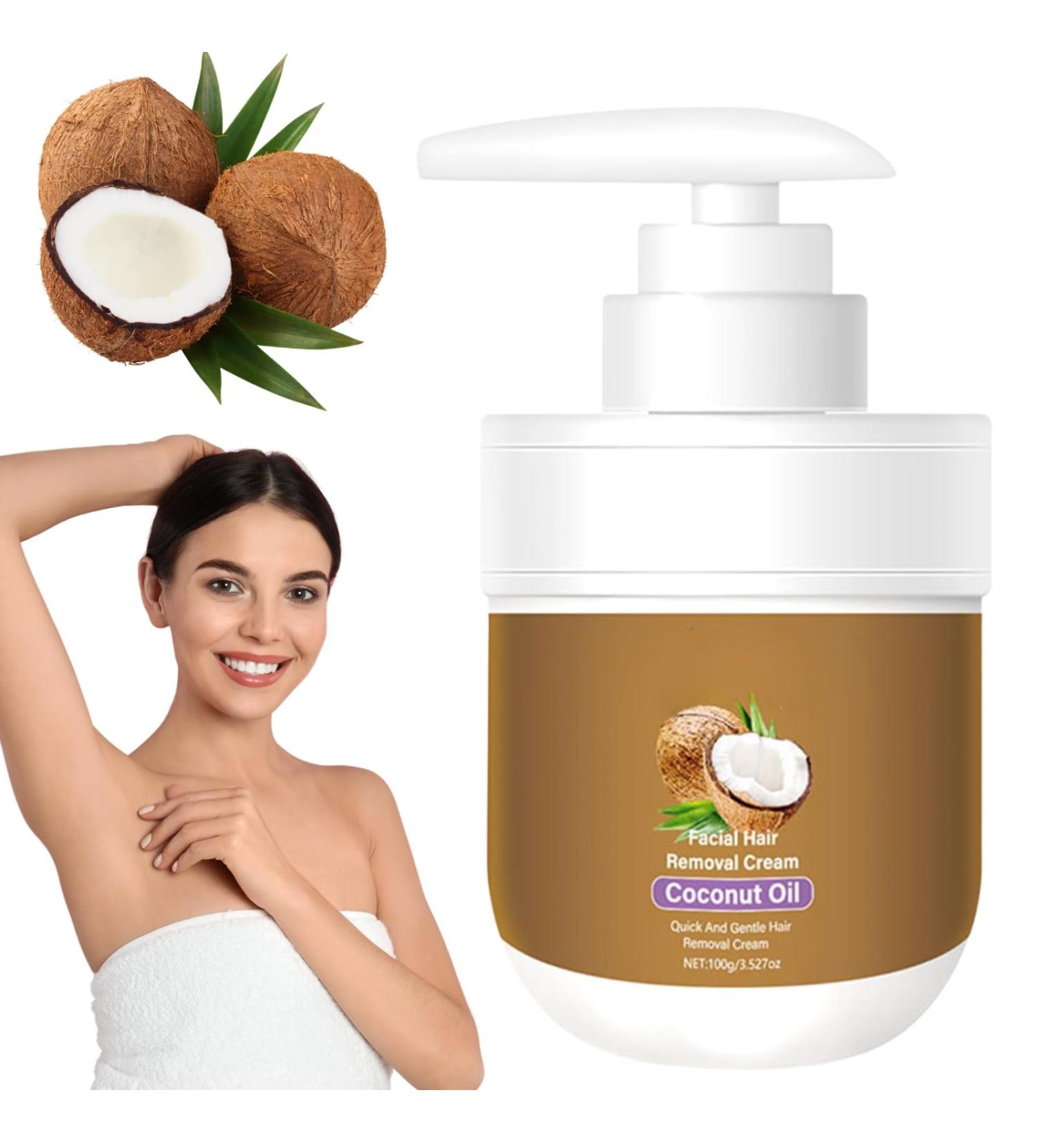 Cr me d pilatoire l'huile de coco pour le visage convient la l vre sup rieure et au menton convient aux peaux sensibles douce non irritante et non collante 1Pcs - Buy Online on GoSupps.com