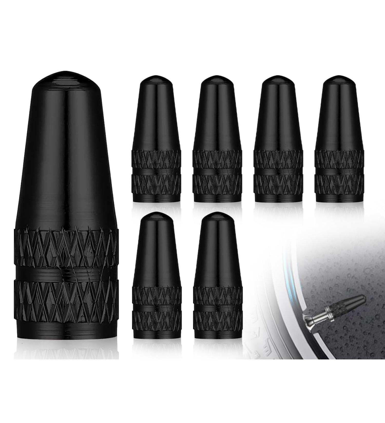 Buy Capsing 6-Piece Black Aluminum French Bicycle Valve Caps - Durable & Stylish | International Shipping Available - Buy Online on GoSupps.com