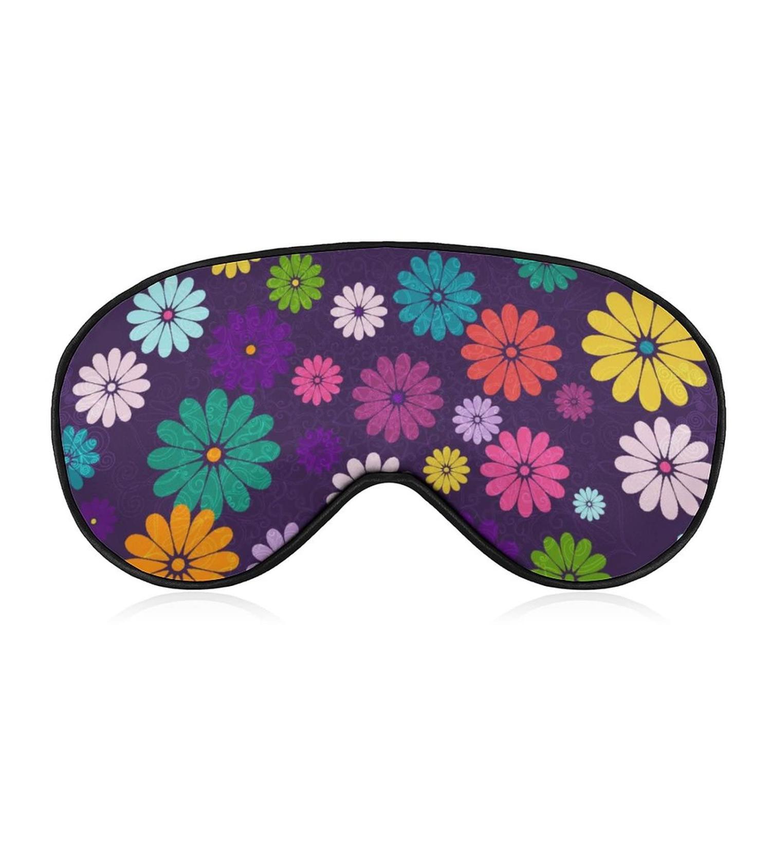 Colorful Flowers Sleep Mask for Women | Adjustable Eye Shades Cover with Elastic Strap - Perfect for Travel & Relaxation - Buy Online on GoSupps.com
