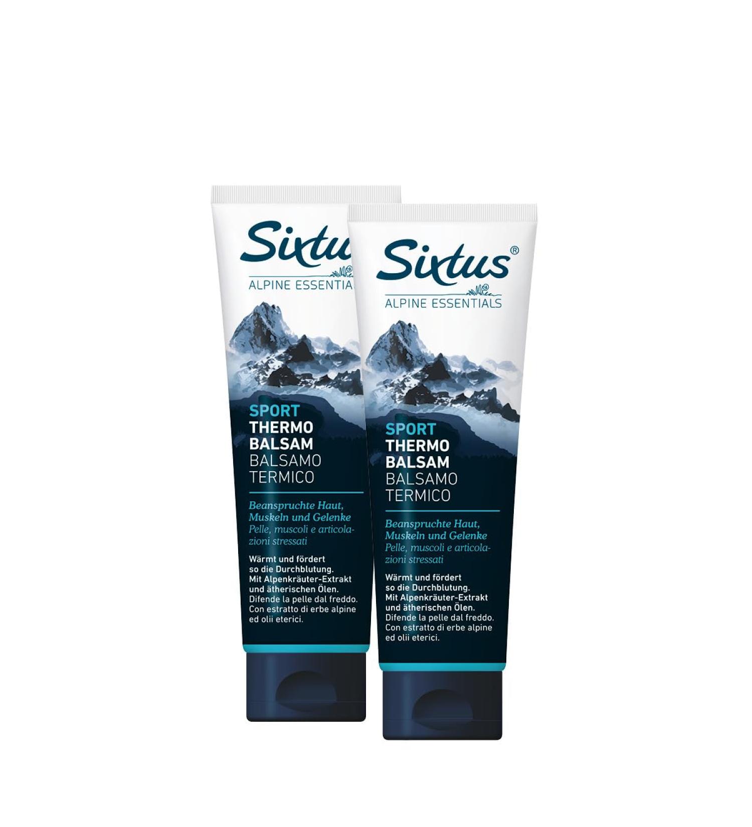 Sixtus SPORT THERMOBALSAM - promotes blood circulation and warms stressed skin muscles & joints 2x 125ml