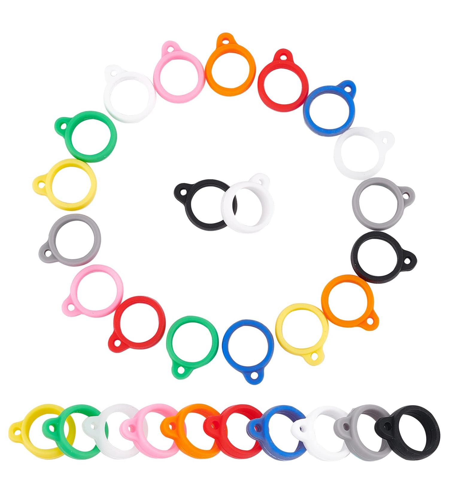 GORGECRAFT 20PCS 10 Colors Anti-Lost Silicone Rubber Rings Band Holder Multipurpose Adjustable Cases Necklace Lanyard Replacement Pendant Carrying Kit for Pens Diameter 13mm/0.5inch 20pcs 10 Colors 13mm - Buy Online on GoSupps.com