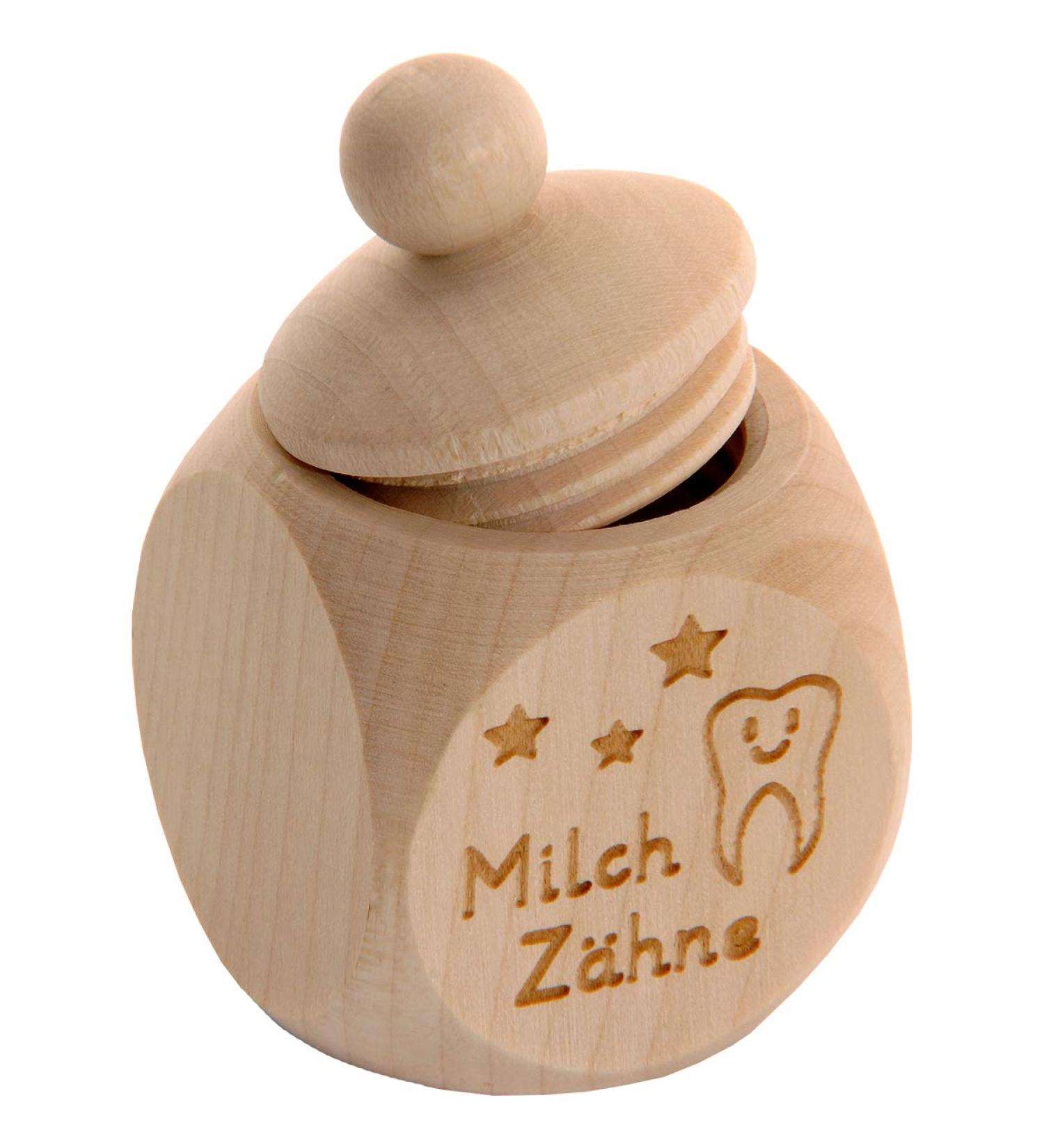 Ripe Wooden Milk Tooth Box with Screw Cap & Engraving - Perfect Gift for Storing Children's Baby Teeth | Tooth Fairy Treasure - Buy Online on GoSupps.com