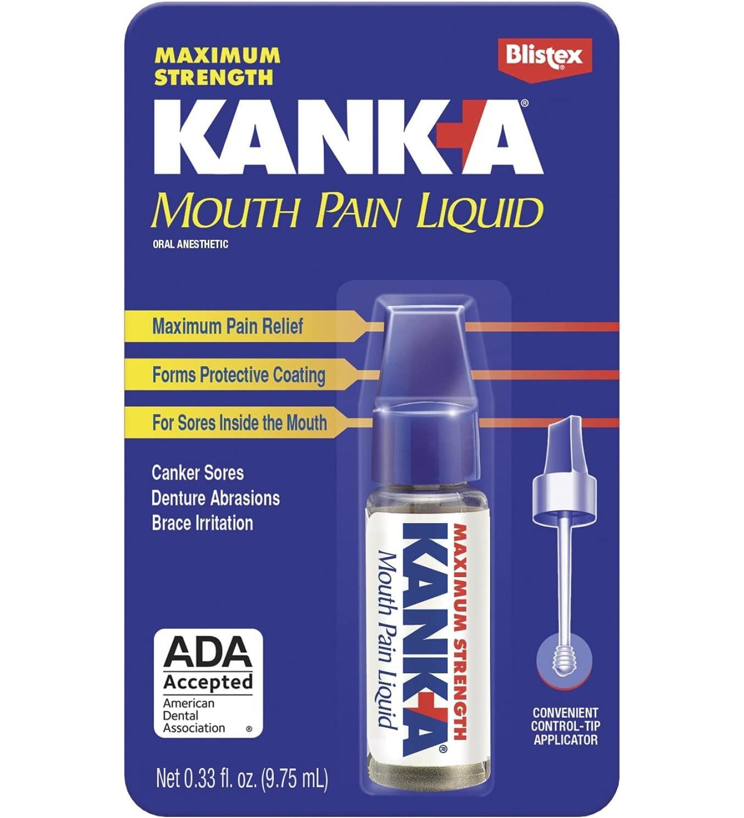 Kank-A Mouth Pain Liquid Professional Strength 0.33 oz - Pack of 3 | Fast Relief Formula - Buy Online on GoSupps.com