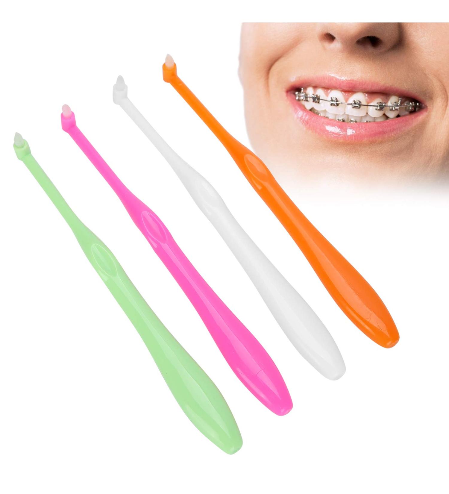 ZJchao 4pcs Dental Toothbrush - Soft Interdental Cleaners for Braces | Single-Head Toothbrushes for Optimal Oral Care - Buy Online on GoSupps.com