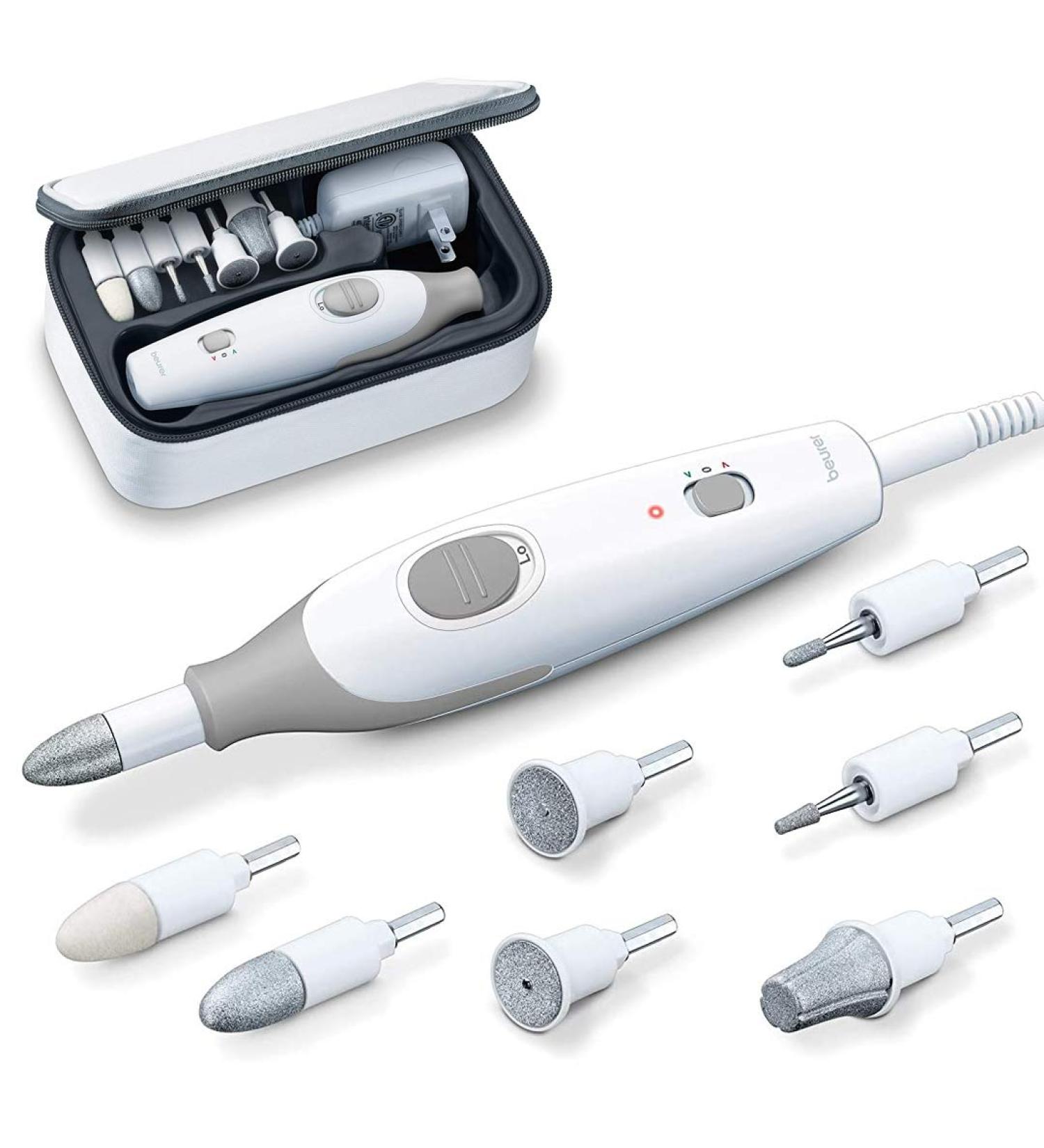 Beurer MP32 Electric Nail Drill 7 Attachments 3 Speeds with Storage Case - Nail Care Tool Kit for Manicure Pedicure - 7 Piece Set - Buy Online on GoSupps.com