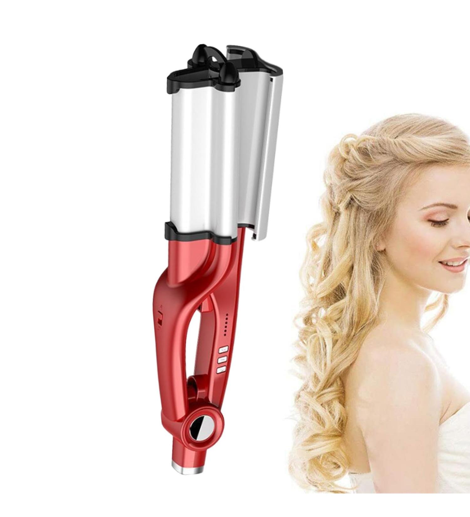 Wave Hair Iron Deep Waver Curling Iron Temperature Adjustable Wavy Hair Curler Hair Crimper For Women For All Hair Types Red U.s. Regulations - Buy Online on GoSupps.com