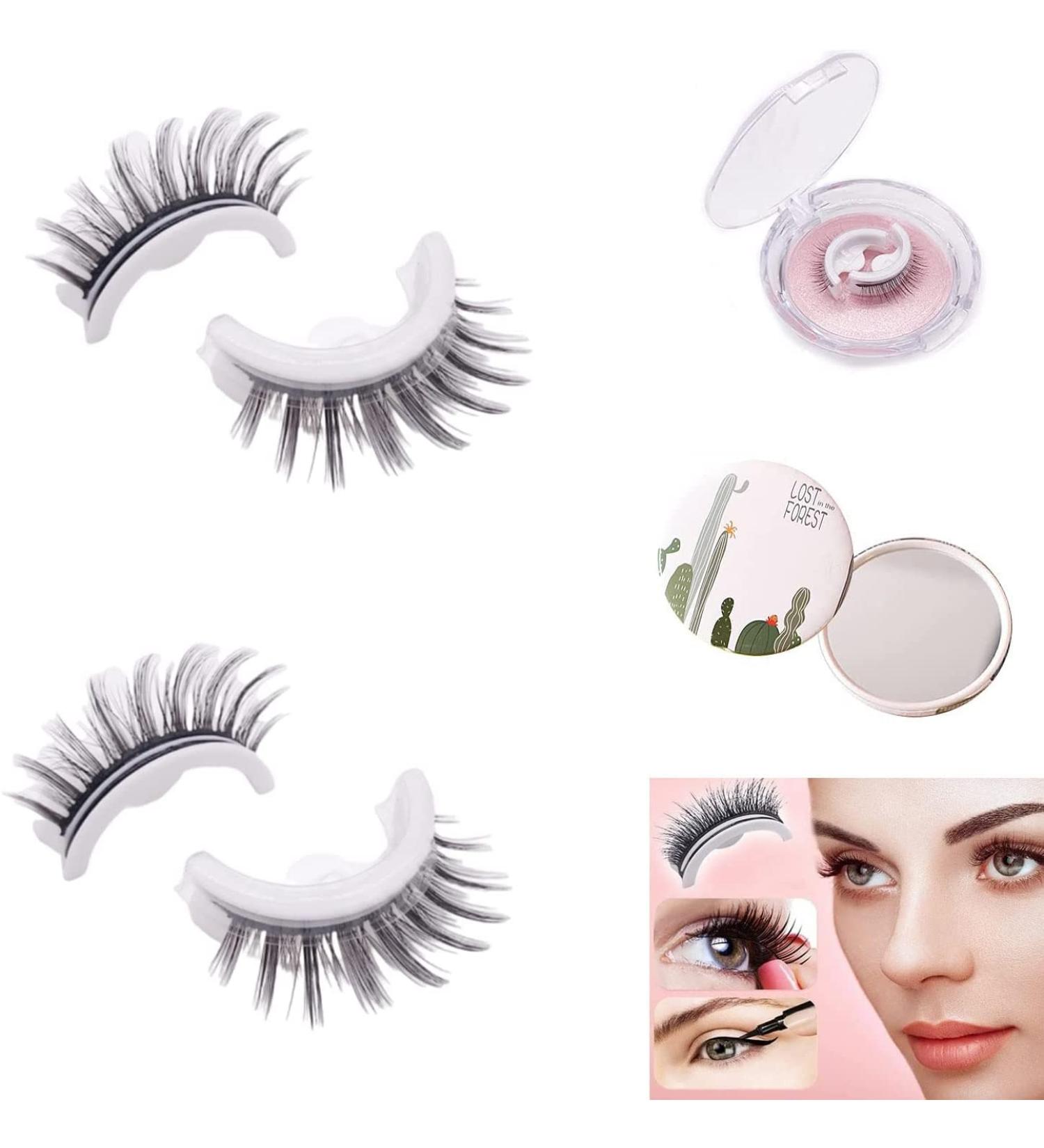 2 Pairs Keones Reusable Self Adhesive Eyelashes Vintara Reusable Eyelashes Waterproof False Eyelashes Natural Look for Women Girls (Long) - Buy Online on GoSupps.com