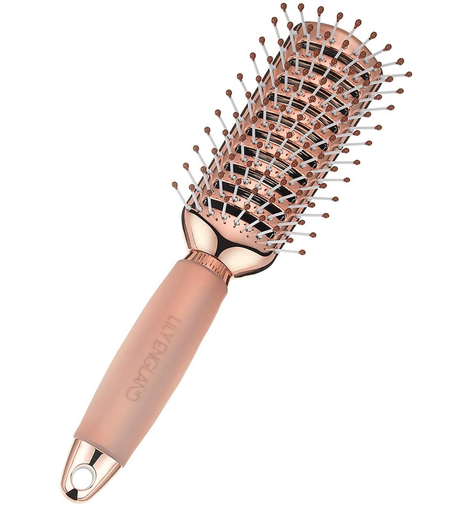 Rose Gold Vent Hair Brush for Women - Detangling & Blow Drying Hairbrush with Gel Handle - Buy Online on GoSupps.com