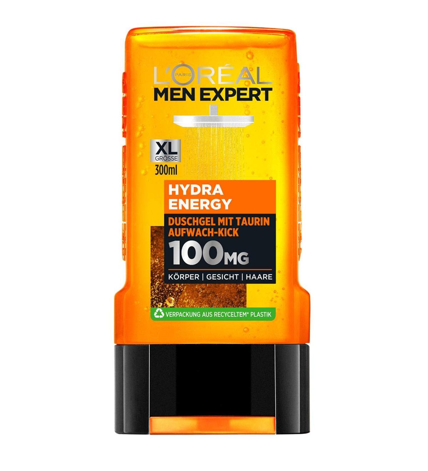 L'Or al Paris Men Expert Hydra Energy Shower Gel - 300ml | Body Hair & Face Cleanser for Men Refreshing Mint - Buy Online on GoSupps.com