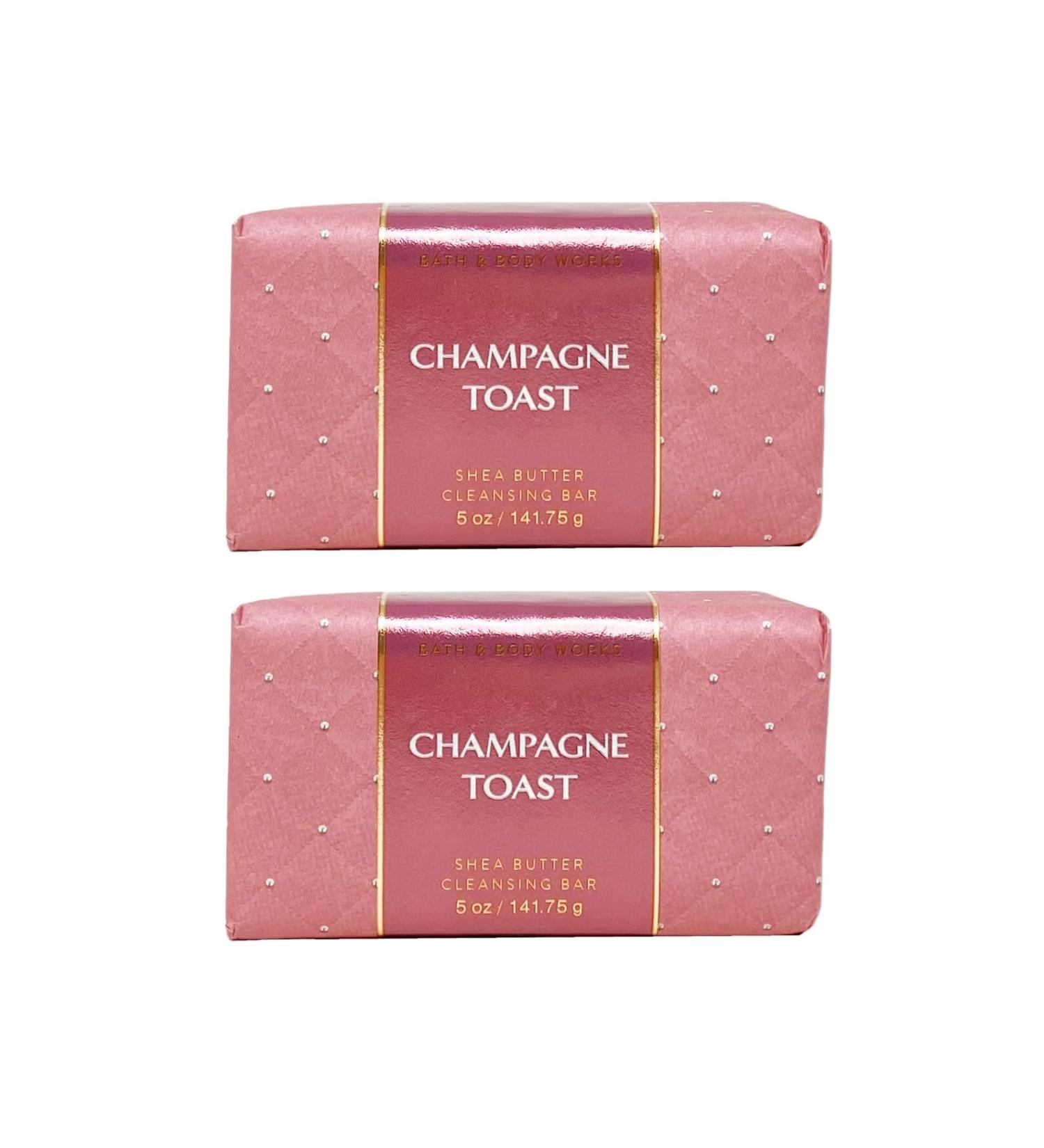 Bath and Body Work CHAMPAGNE TOAST Set of 2 Shea Butter Cleansing Bars - 5 oz / 141.75 g each Pink