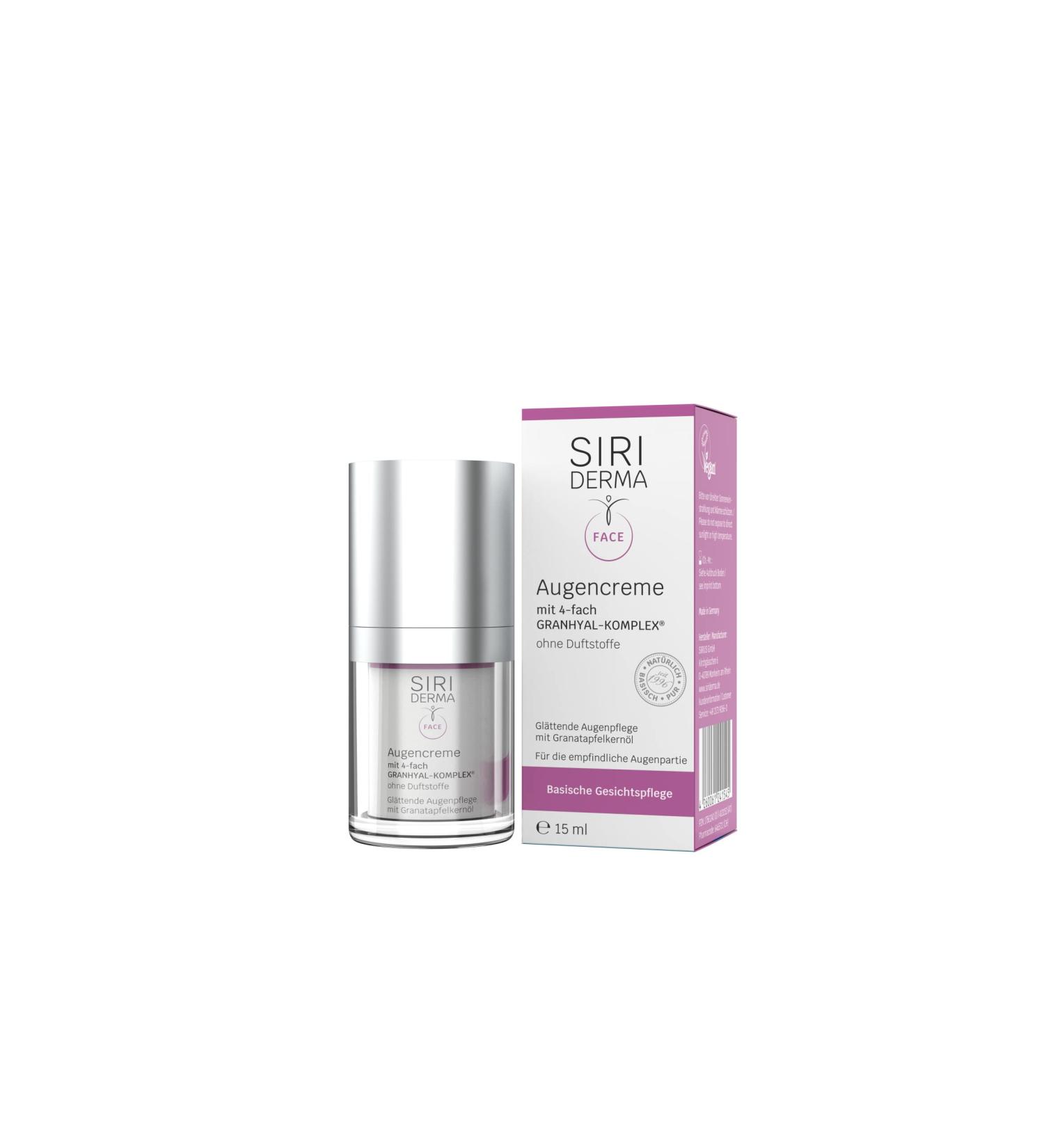 SIRIDERMA Basic Eye Cream | Fragrance-Free Vegan Formula with Hyaluronic Acid | 15 ml for Stressed & Sensitive Skin - International Shipping Available - Buy Online on GoSupps.com