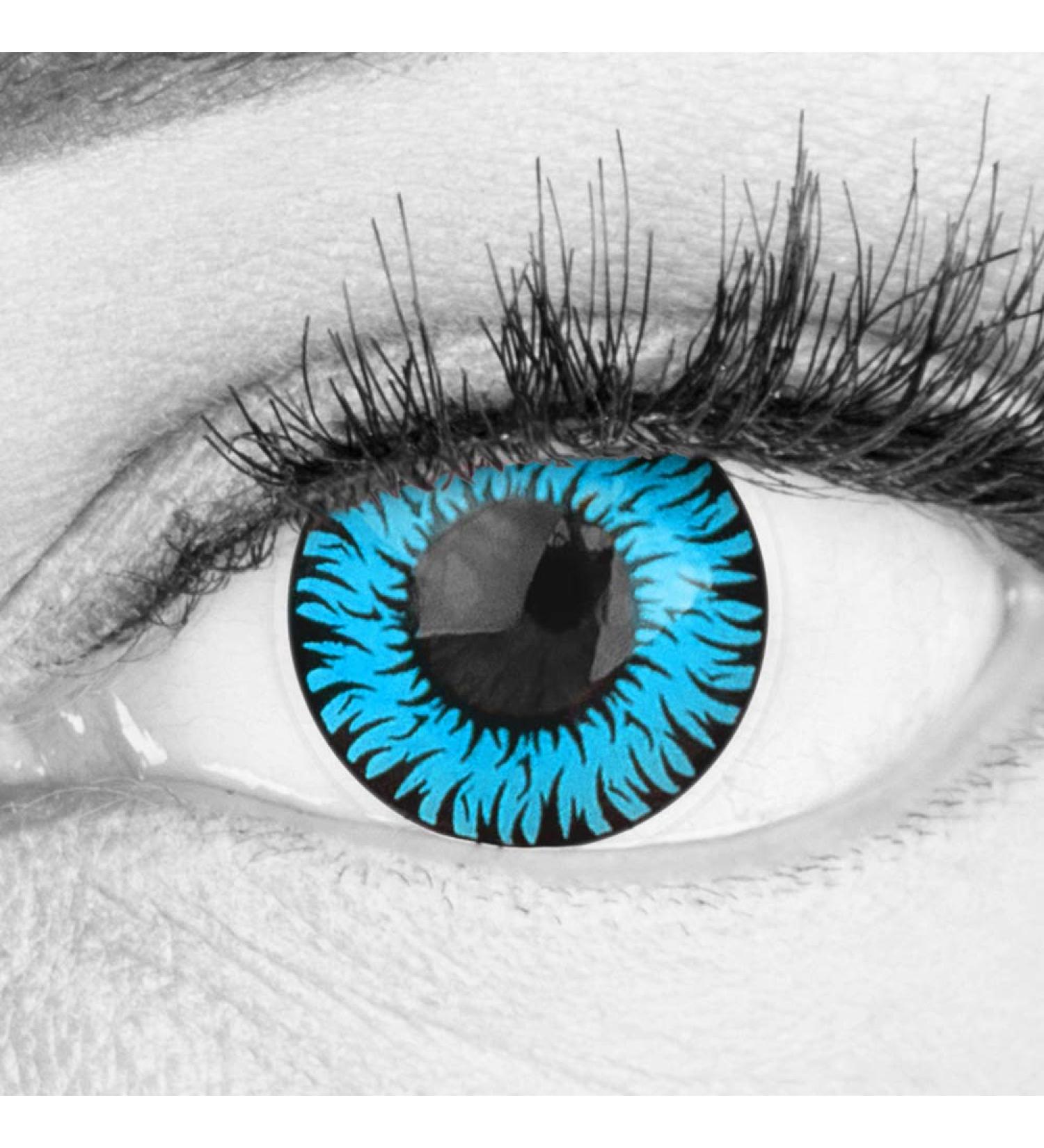 Buy Colored Blue Contact Lenses | Anime Werewolf Blue Circle Lenses | No Prescription | Opaque Intense Colors | Free Lens Case | Perfect for Halloween & Carnival - Heroes Of Cosplay - Buy Online on GoSupps.com