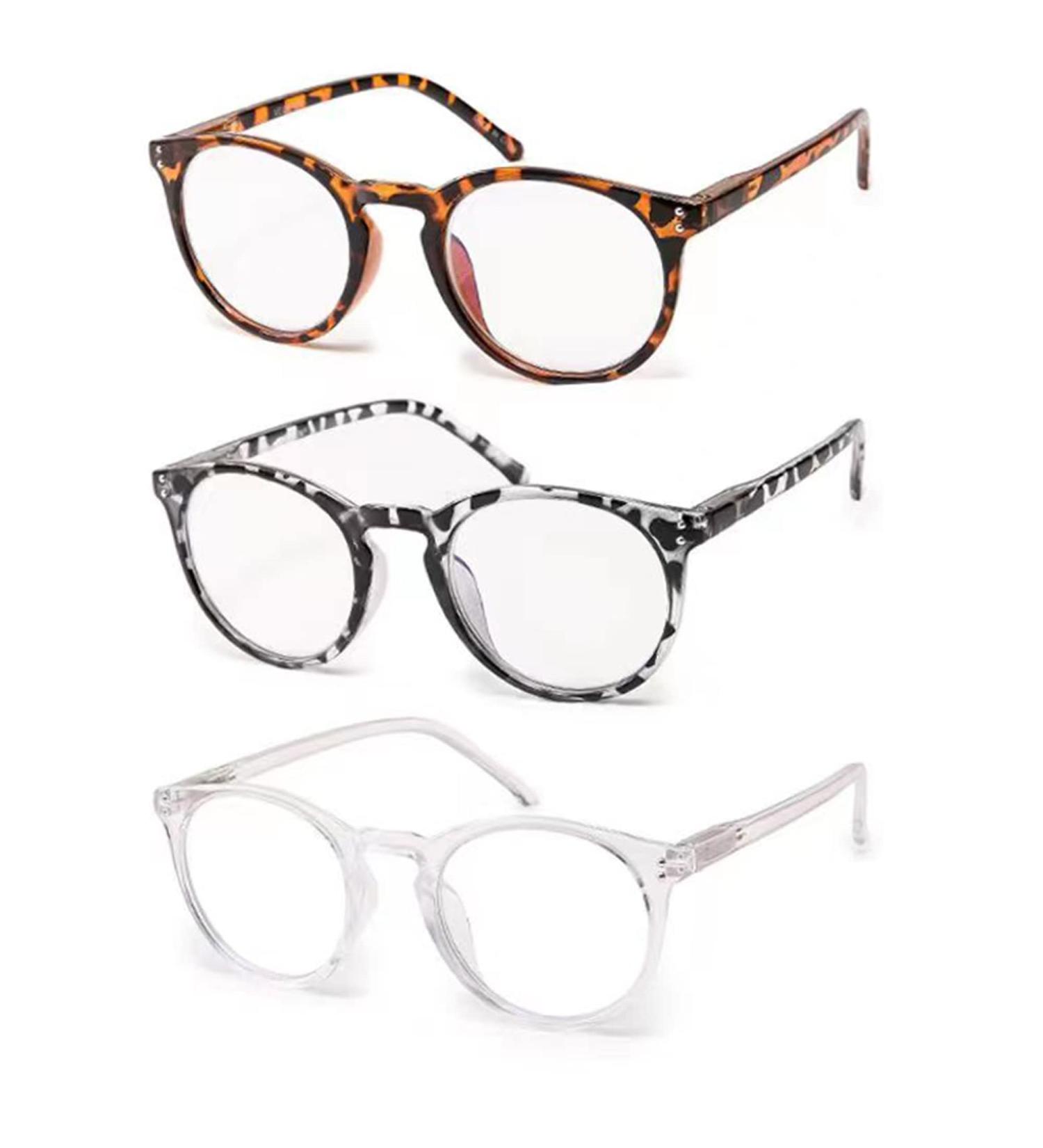 Vecien 3-Piece Reading Glasses Set - Spring Hinge Matte Finish Ultra-Clear Crystal Lenses Blue Light Filter 3.0 Diopters for Men & Women - Buy Online on GoSupps.com