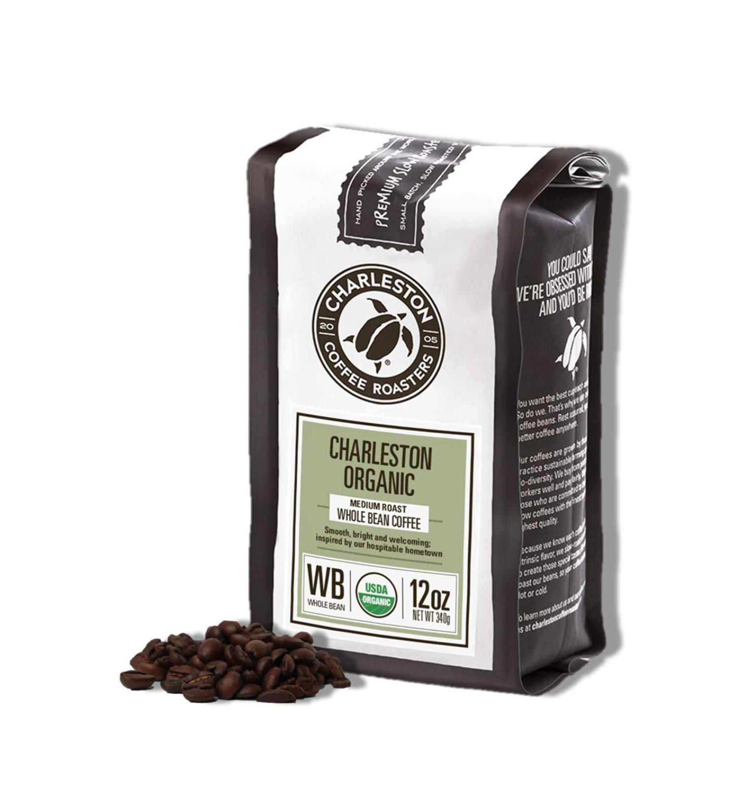 Charleston Coffee Roasters 12oz Organic Whole Bean - Premium Hand-Picked Slow Roast - Buy Online on GoSupps.com