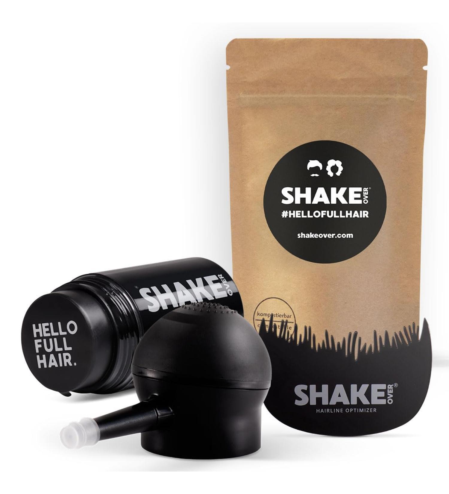 SHAKE OVER Kit de cheveux v g taliens pour paissir les cheveux fibres enrichies en zinc cheveux de qualit sup rieure fabriqu s en Europe (recharge de 12 g et 30 g marron clair applicateur de 5_LIGHT BROWN - Buy Online on GoSupps.com