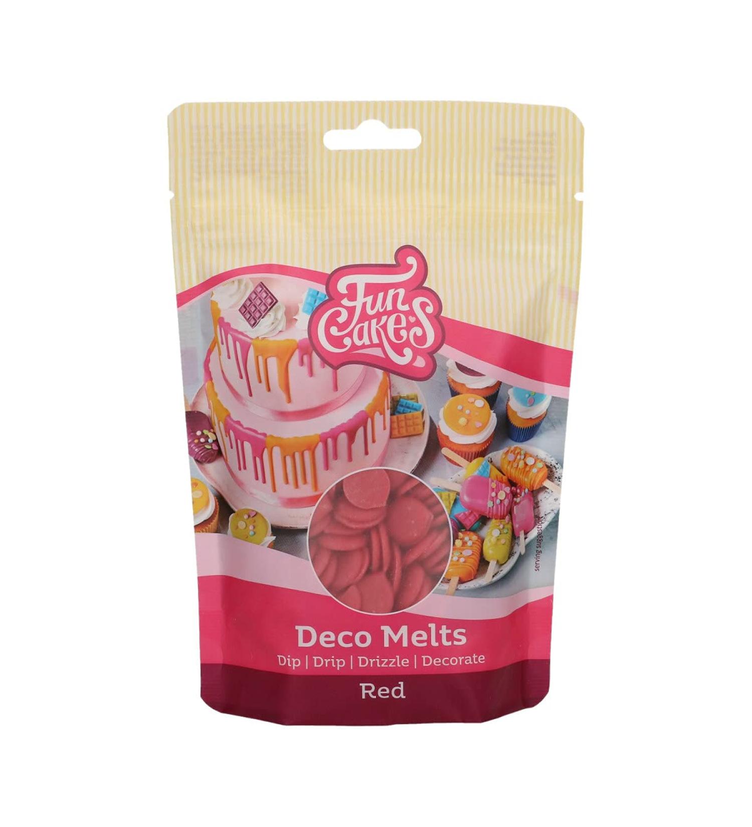 FunCakes Deco Melts Red 250g | AZO-Free | Vibrant Color for Cake Decorating - Buy Online on GoSupps.com