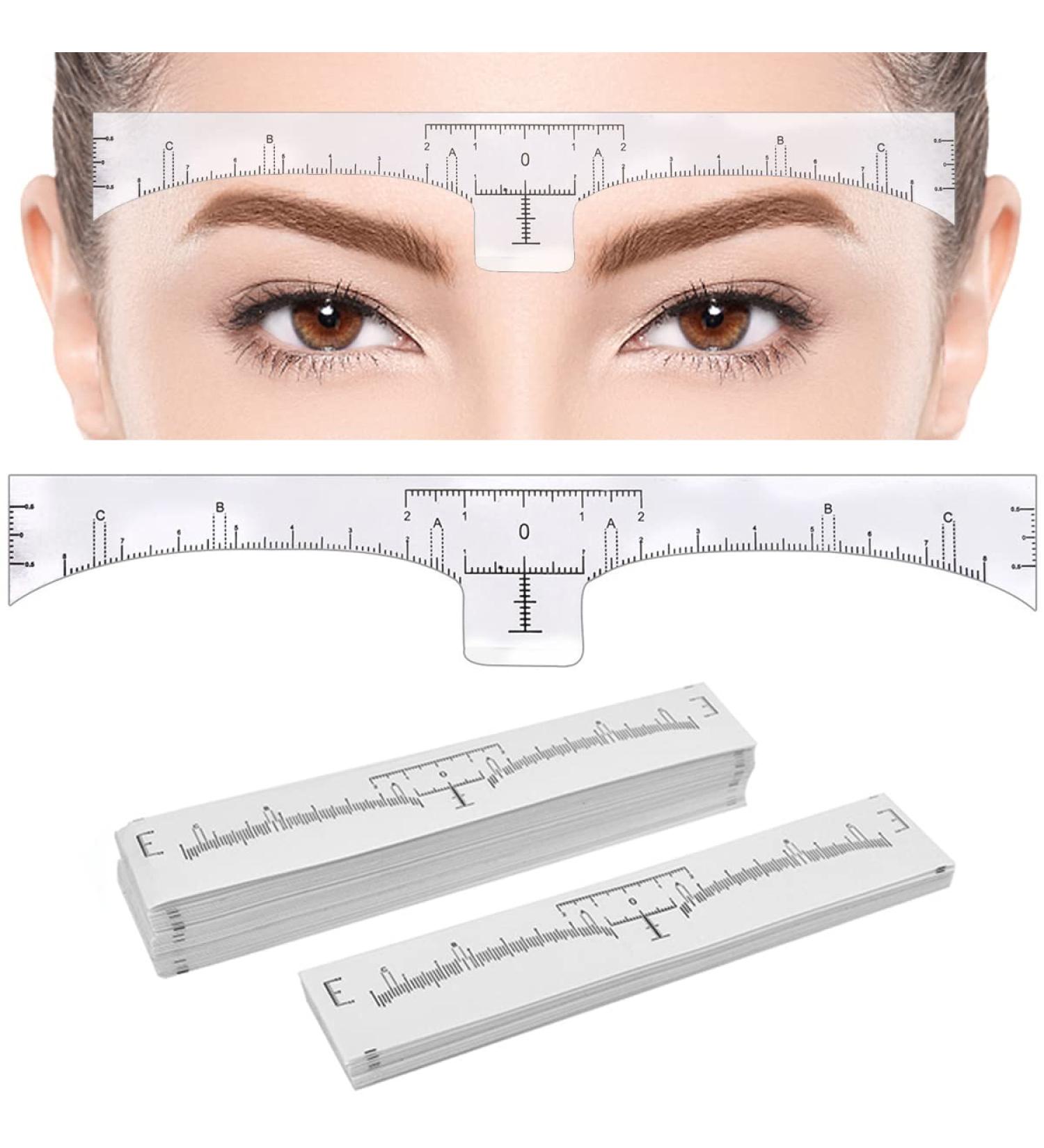100 Pack KINGMAS Disposable Eyebrow Ruler: Microblading Adhesive Stencil Guide & Measuring Tool - Buy Online on GoSupps.com