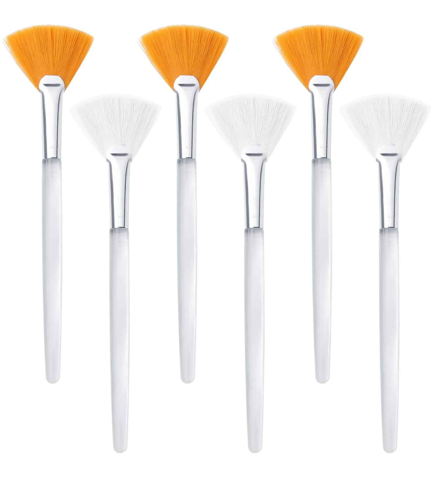 Vegcoo 6-Piece Fan Brush Set | White Cosmetic Mask Brushes for Makeup and Face Cleaning - International Shipping - Buy Online on GoSupps.com