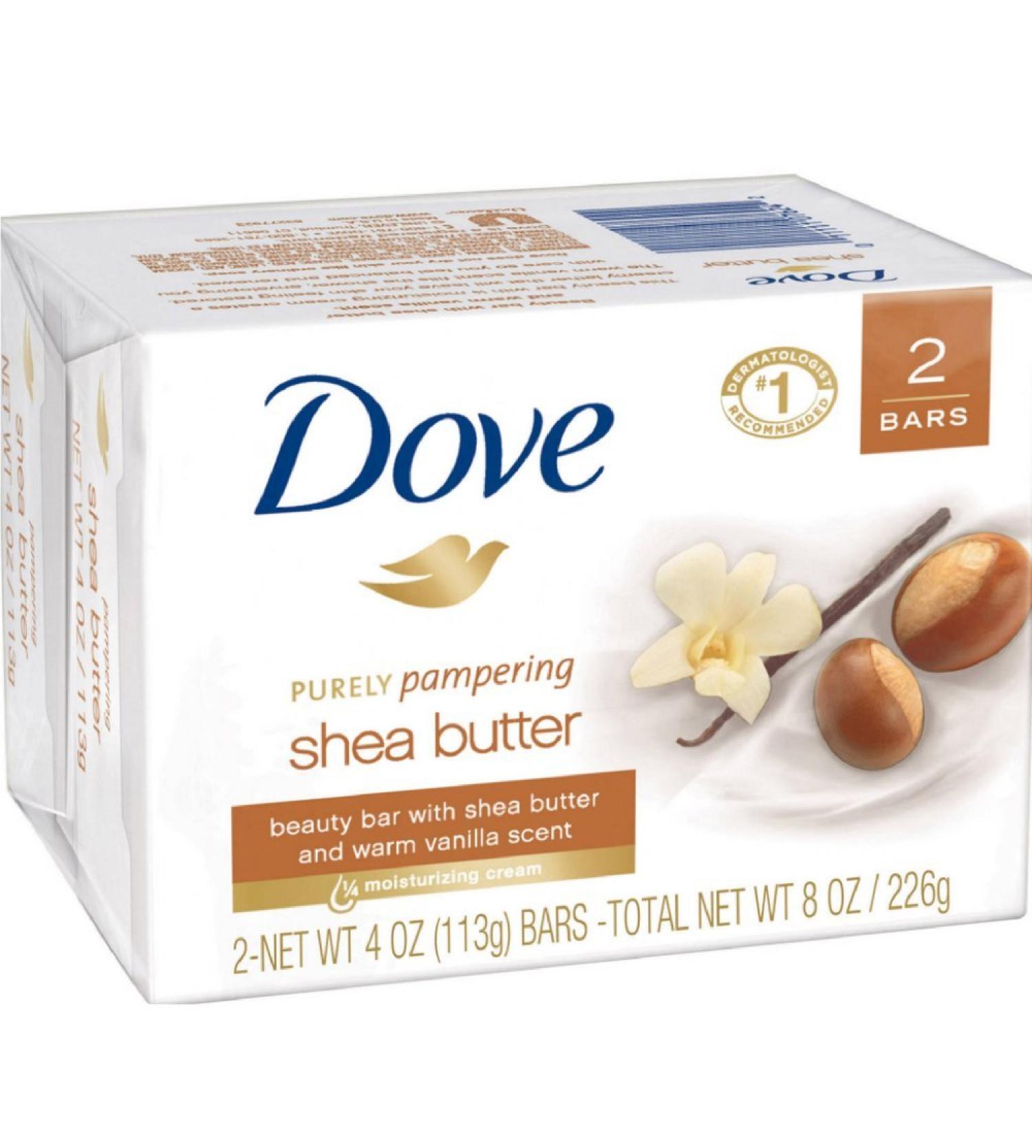 Dove Purely Pampering Shea Butter Beauty Bar  4 oz  2 Bar