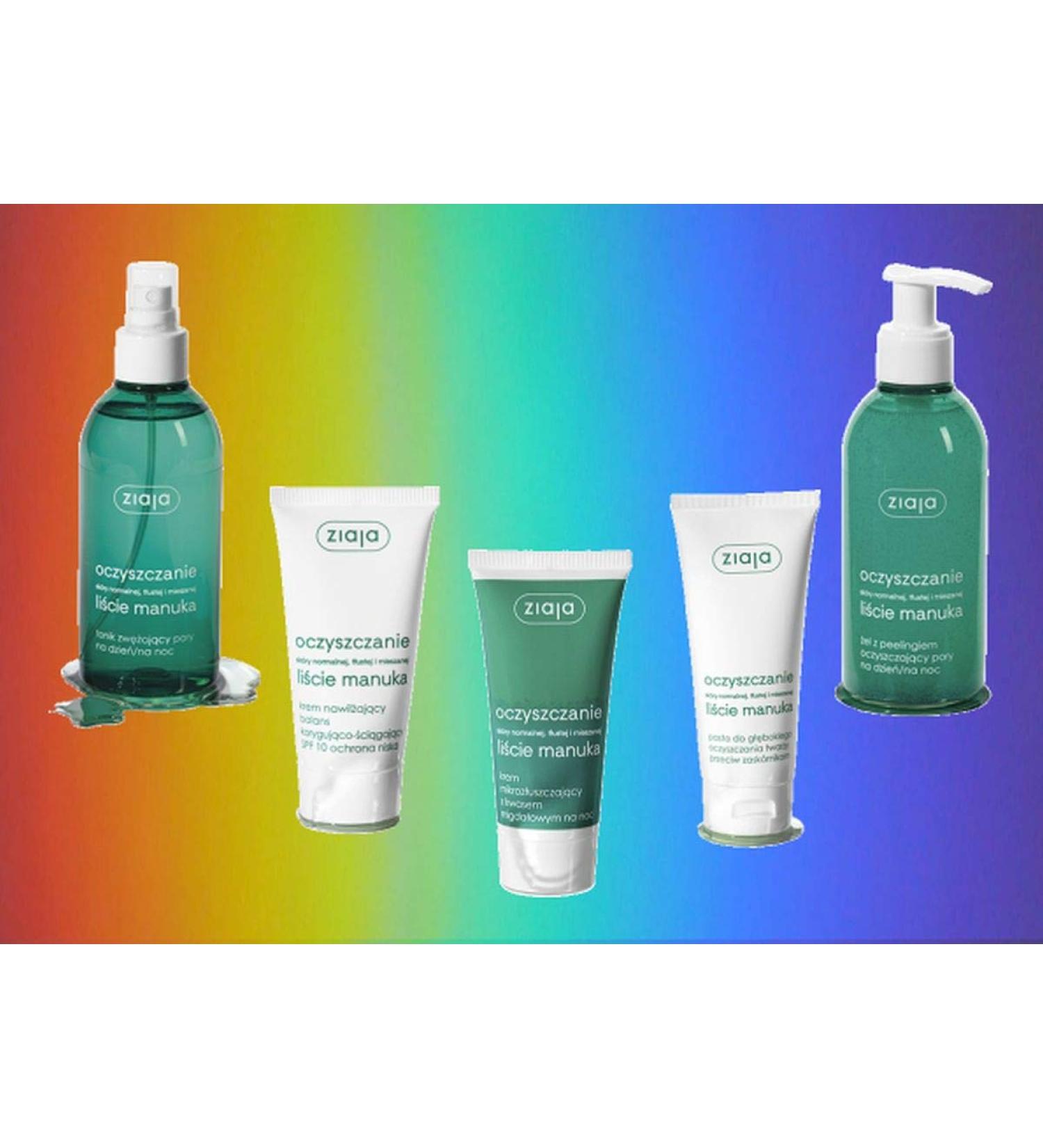 Ziaja Manuka Tree Facial Care Set for Blemished Skin with Wash Gel