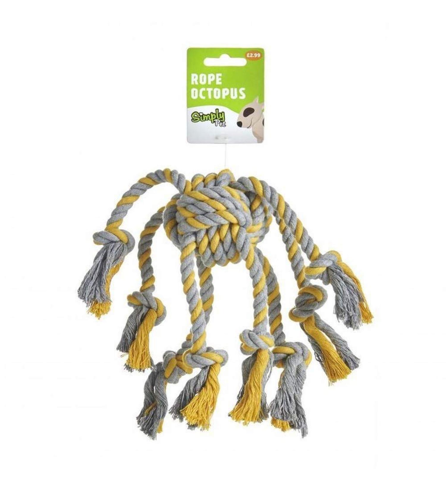 Sharples Rope Octopus Dog Toy (One Size) (Grey/Yellow)