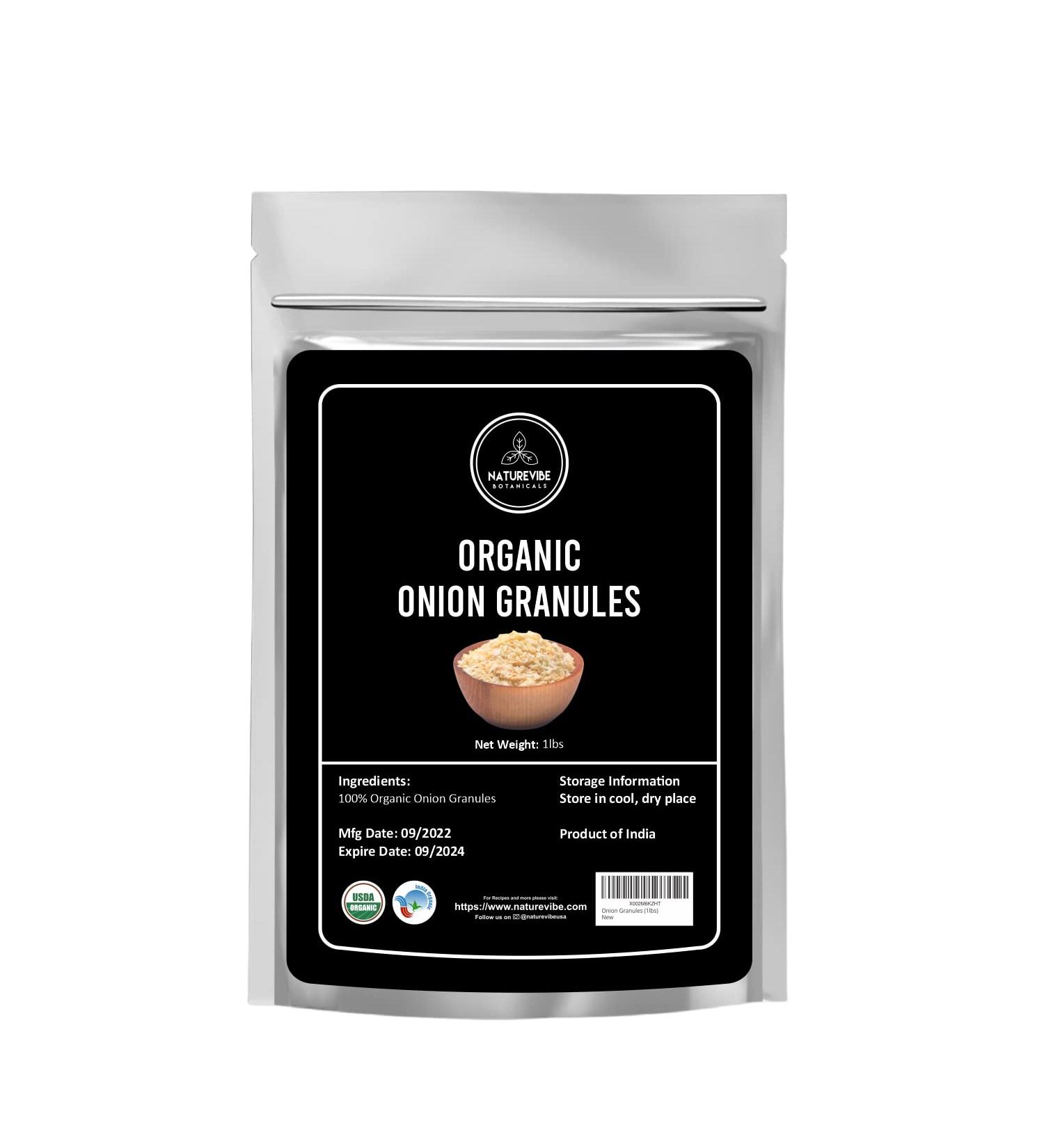 Naturevibe Botanicals Organic Onion Granules 1lb | Minced Onion 16oz - Buy Online on GoSupps.com