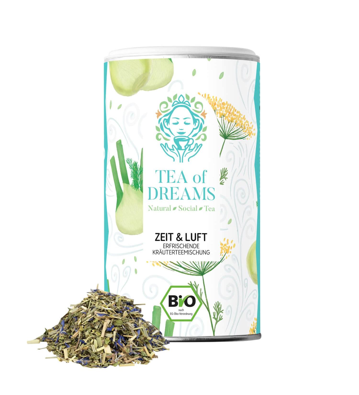  Tea of Dreams Organic Herbal Tea | Time & Air | Natural Herbal Tea Blend | Loose Tea | 80g - Buy Online on GoSupps.com