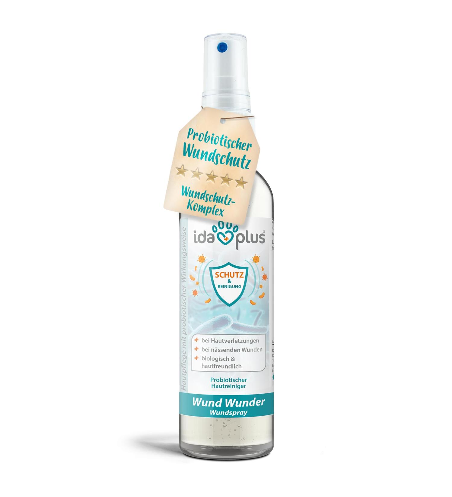 Ida Plus Wonders: Unique Wound Complex for Dogs Cats & Horses Anti-Inflammatory Skin Regeneration Spray with Probiotics Painless Healing Solution - Buy Online on GoSupps.com