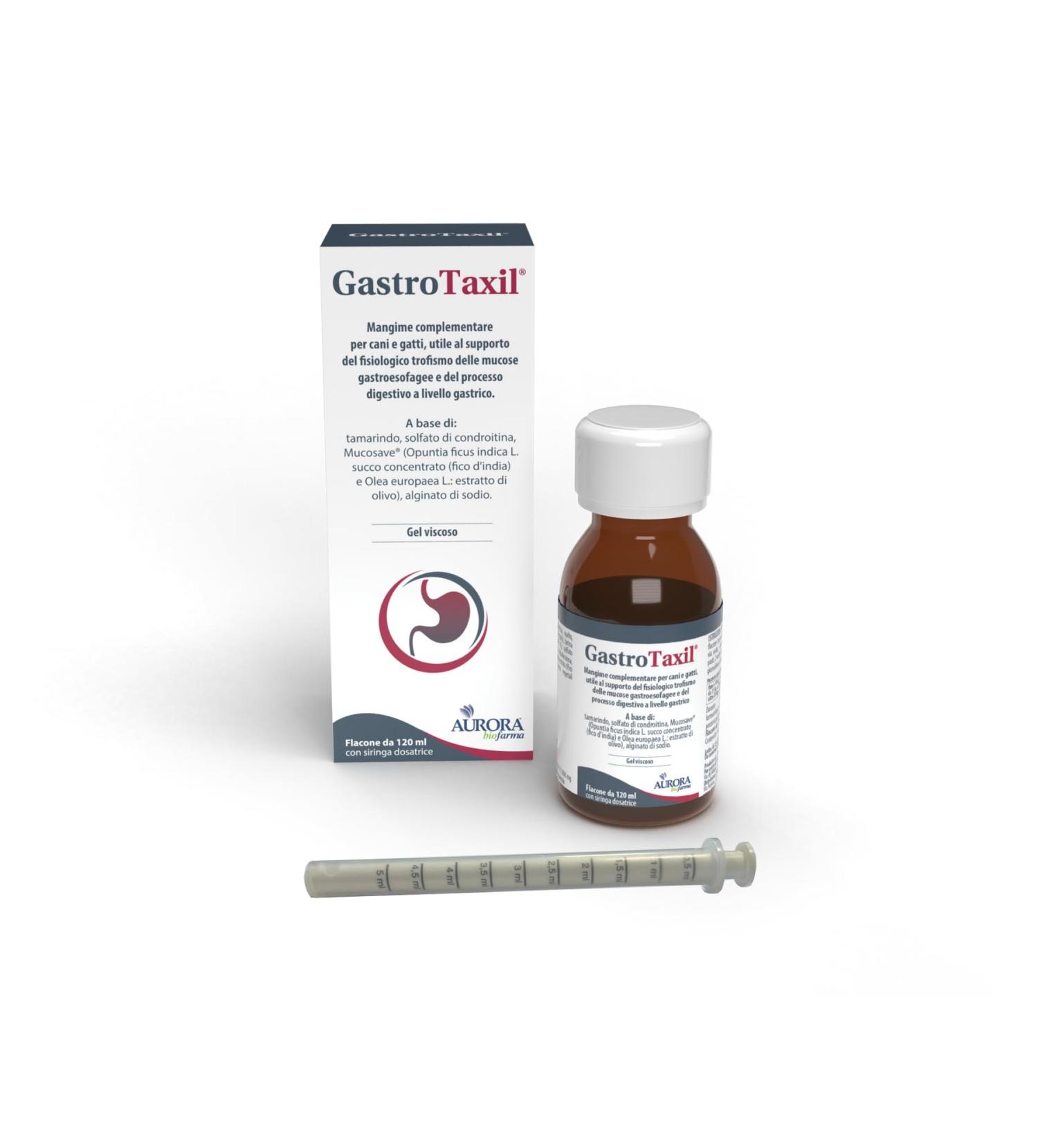 AURORA BIOFARMA | GastroTaxil 120 ml, complementary food for dogs and cats, useful to support the physiological trophism of the gastroesophageal mucosa and the gastric digestive process
