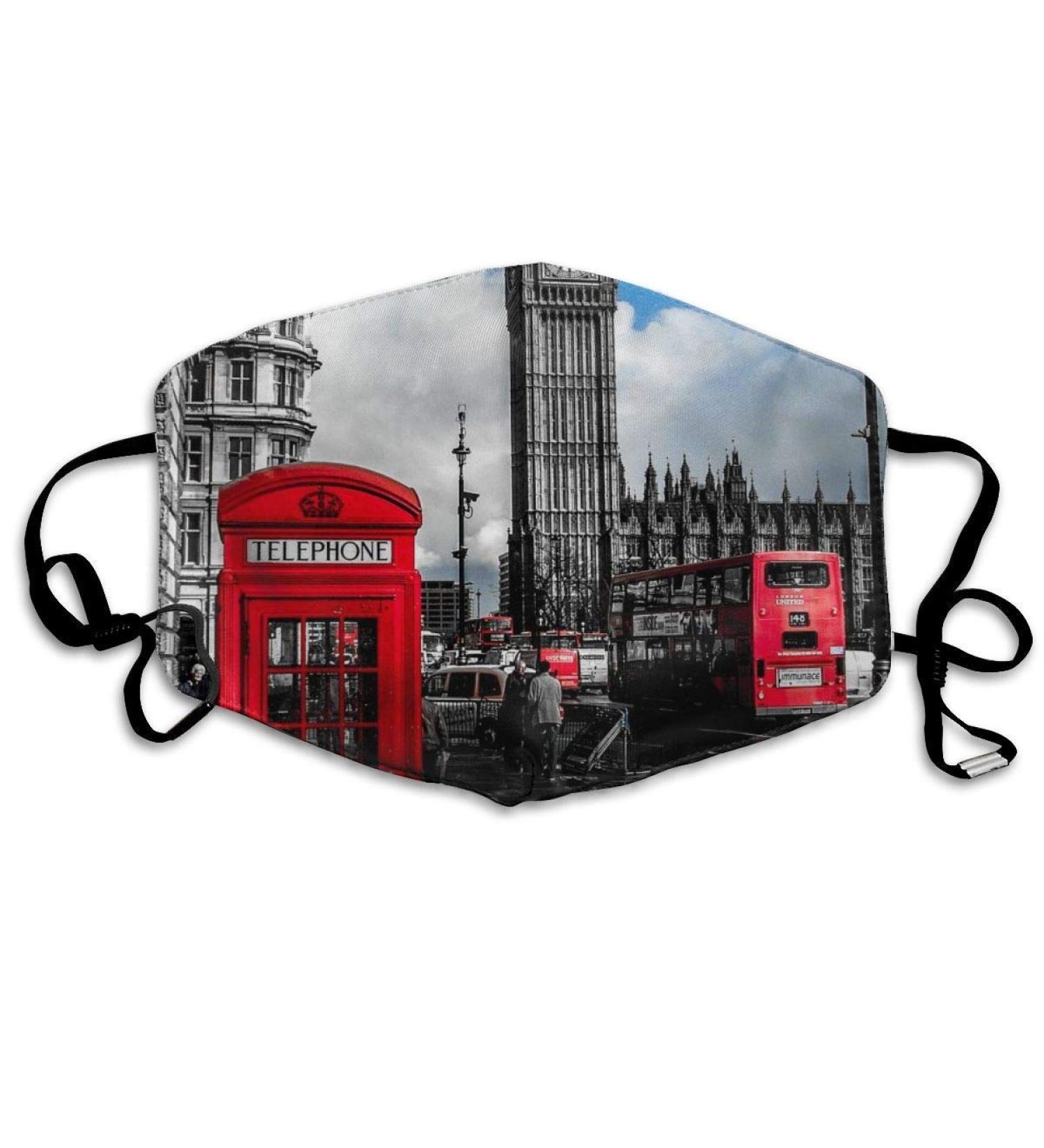 London Big Ben Anti Dust Half Face Mouth Mask Unisex Cotton Warm Fashion Adjustable Washable Mask - Buy Online on GoSupps.com