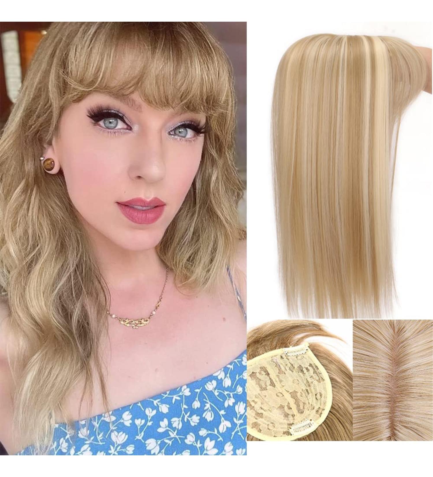 14" Synthetic Hair Topper Wiglet Hair Enhancer with Straight Bangs 3 Clips in Straight Hair Extensions Hair Closure Piece Hairpieces for Women Strawberry Blonde mixed Bleach Blonde 14INCH/35CM Strawberry Blonde mixed Bleach Blonde - Buy Online on GoSupps.com