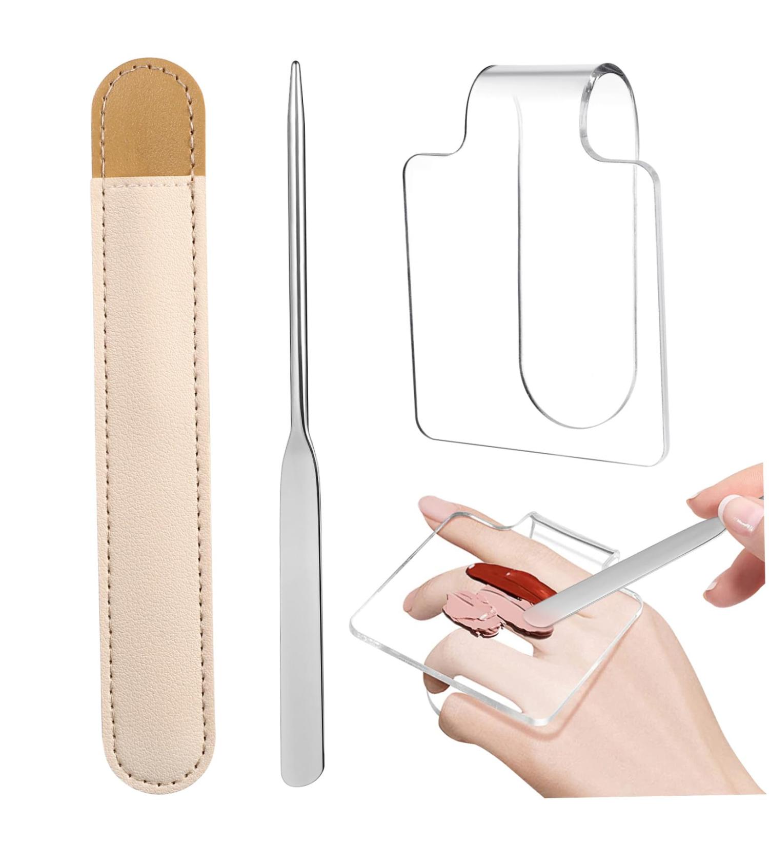 Palette de Maquillage Portable avec Spatule Inox et Plateau Transparent pour M lange de Fond de Teint pour D butants et Professionnels - Buy Online on GoSupps.com