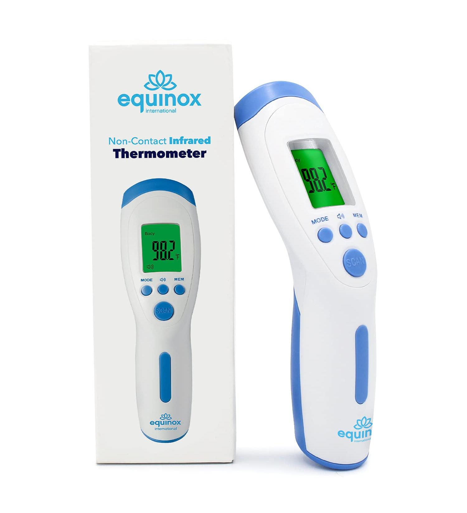 Equinox Digital Forehead Thermometer - No Touch Thermometer for Adults & Babies - LCD Display - Ideal for Body/Surface/Room Temperature - Touchless Scanner - Buy Online on GoSupps.com