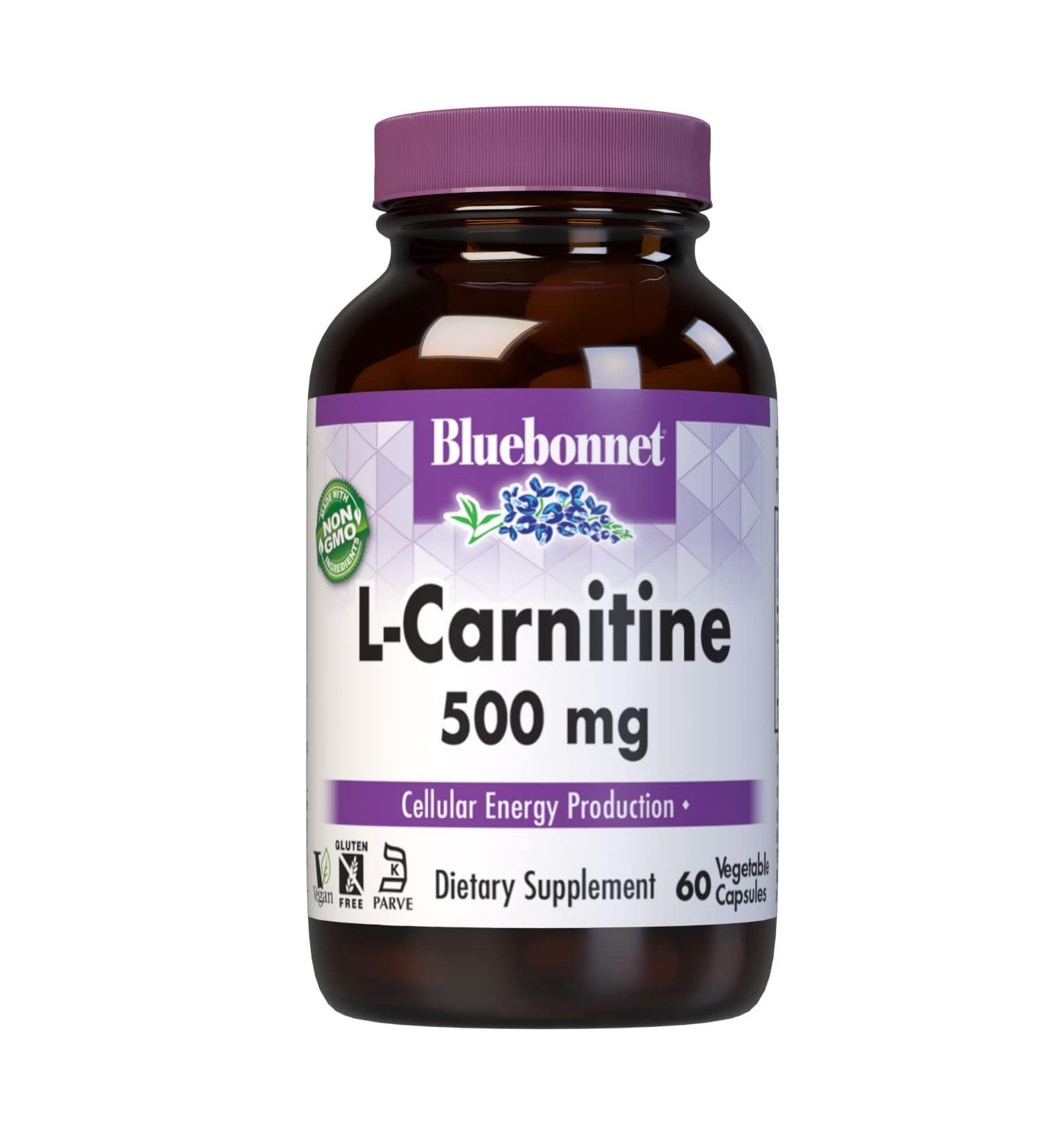 Bluebonnet L-Carnitine 500mg Vitamin Capsules White - 60 Count - Buy Online on GoSupps.com