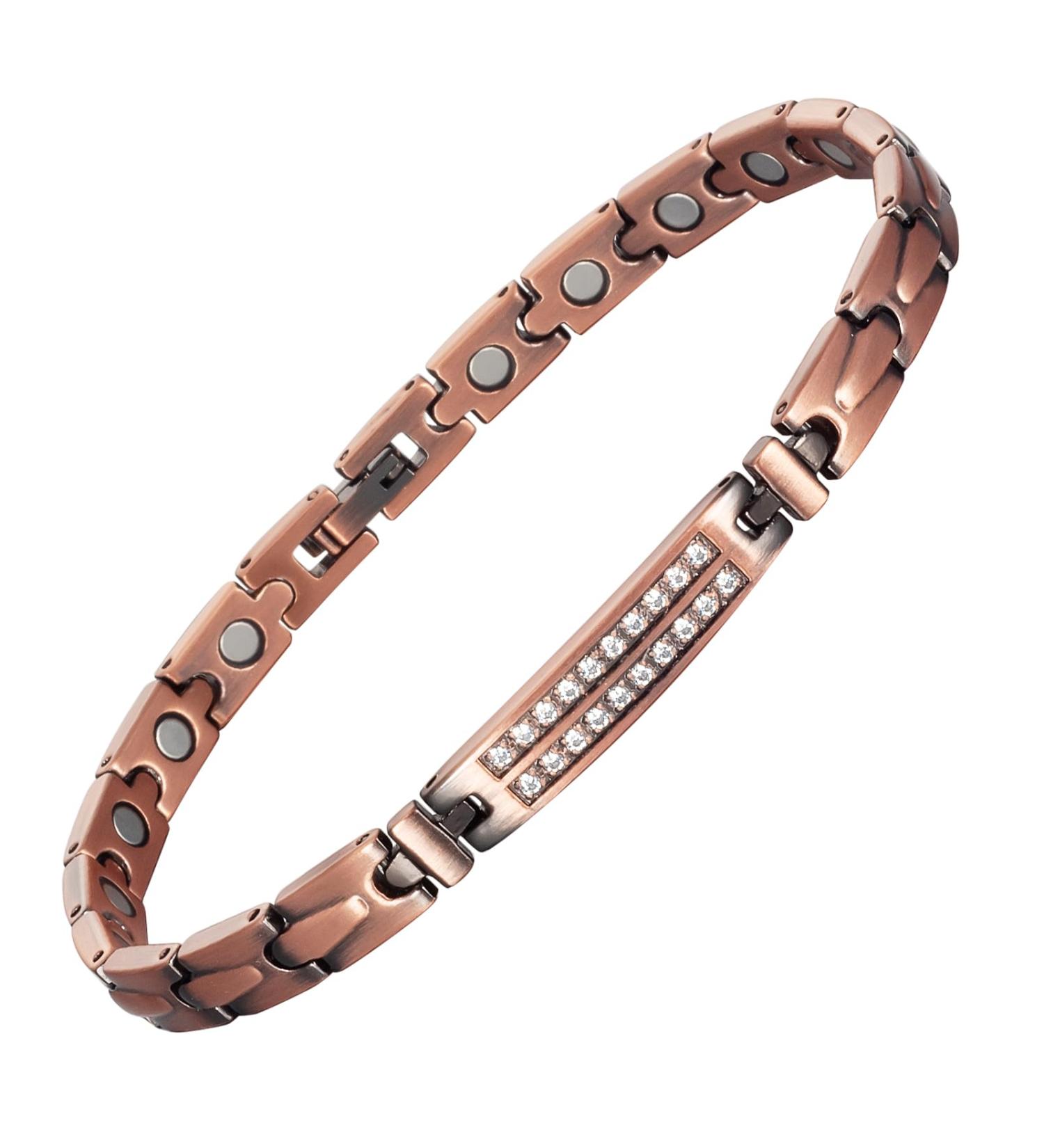 Shop Elegant Copper Ankle Bracelet for Women | Adjustable 8.85in Crystal Magnetic Anklet Perfect Healthy Jewelry Gift - Buy Online on GoSupps.com