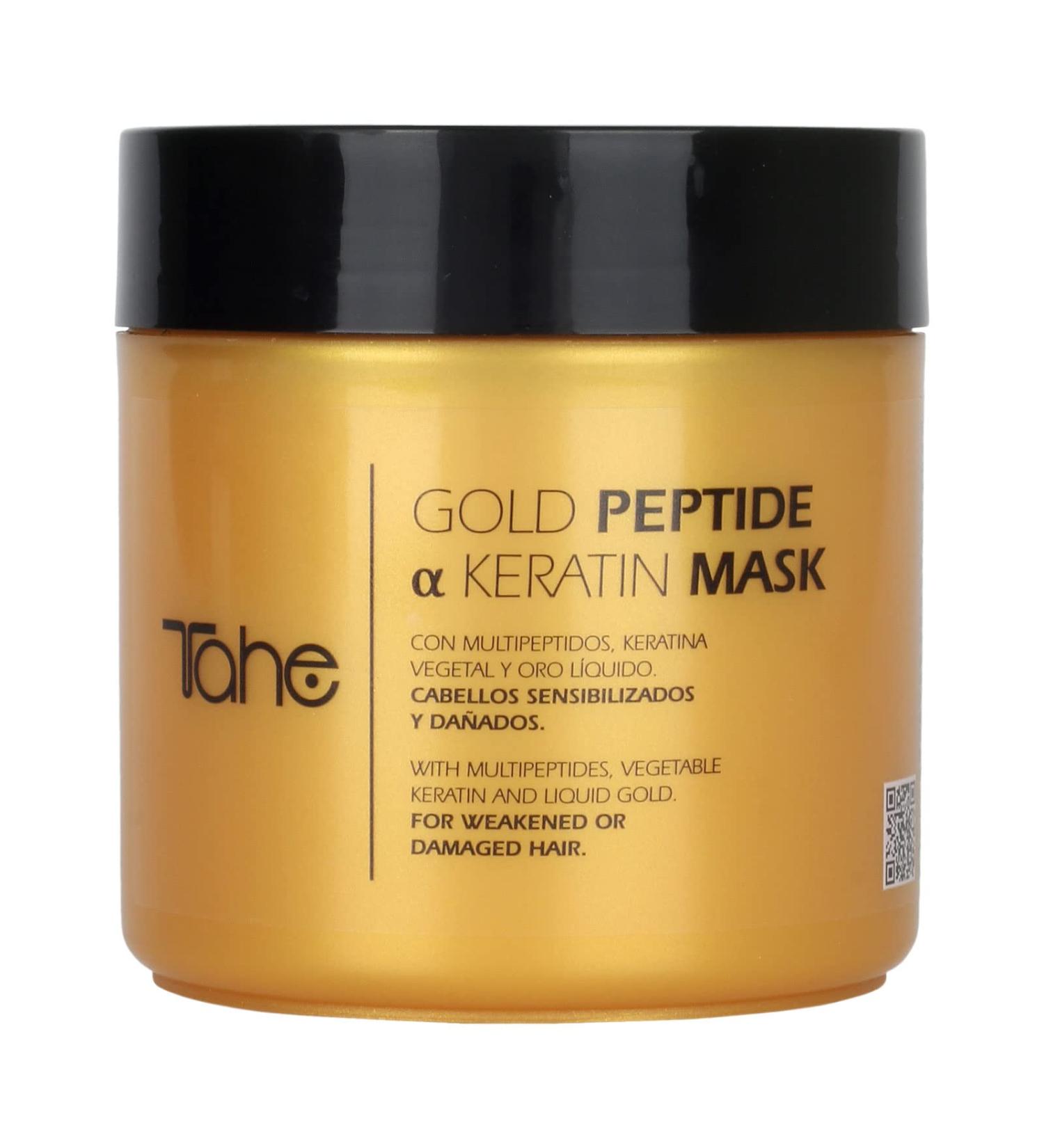 Tahe Gold Peptide Multi Peptide Keratin Mask Ideal for Damaged Hair 400ml - Buy Online on GoSupps.com