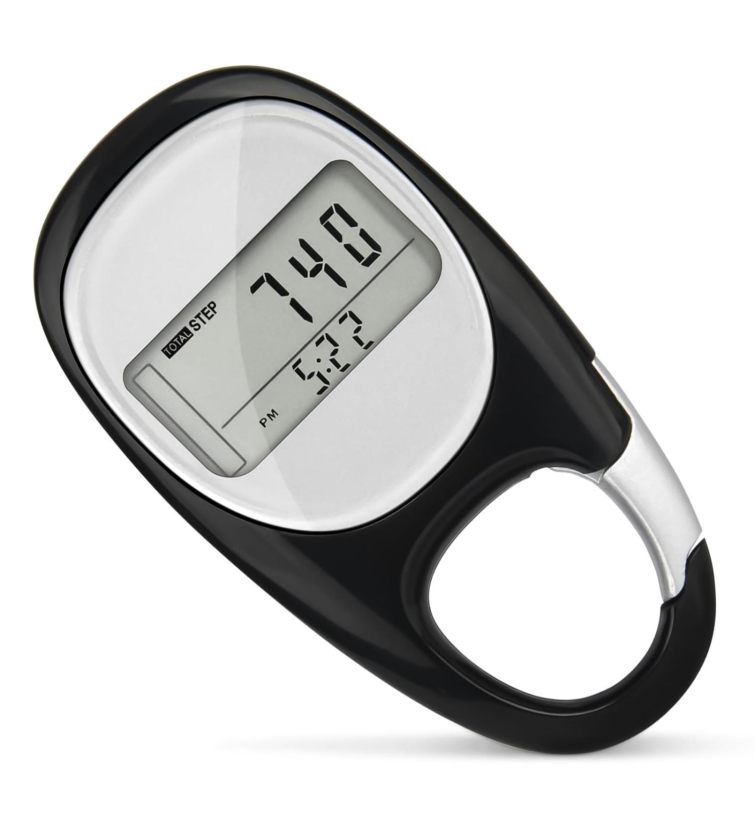 Flintronic 3D Step Counter Pedometer - Accurate Walking Tracker for Seniors & Kids | Calorie Consumption Meter - Black - Buy Online on GoSupps.com