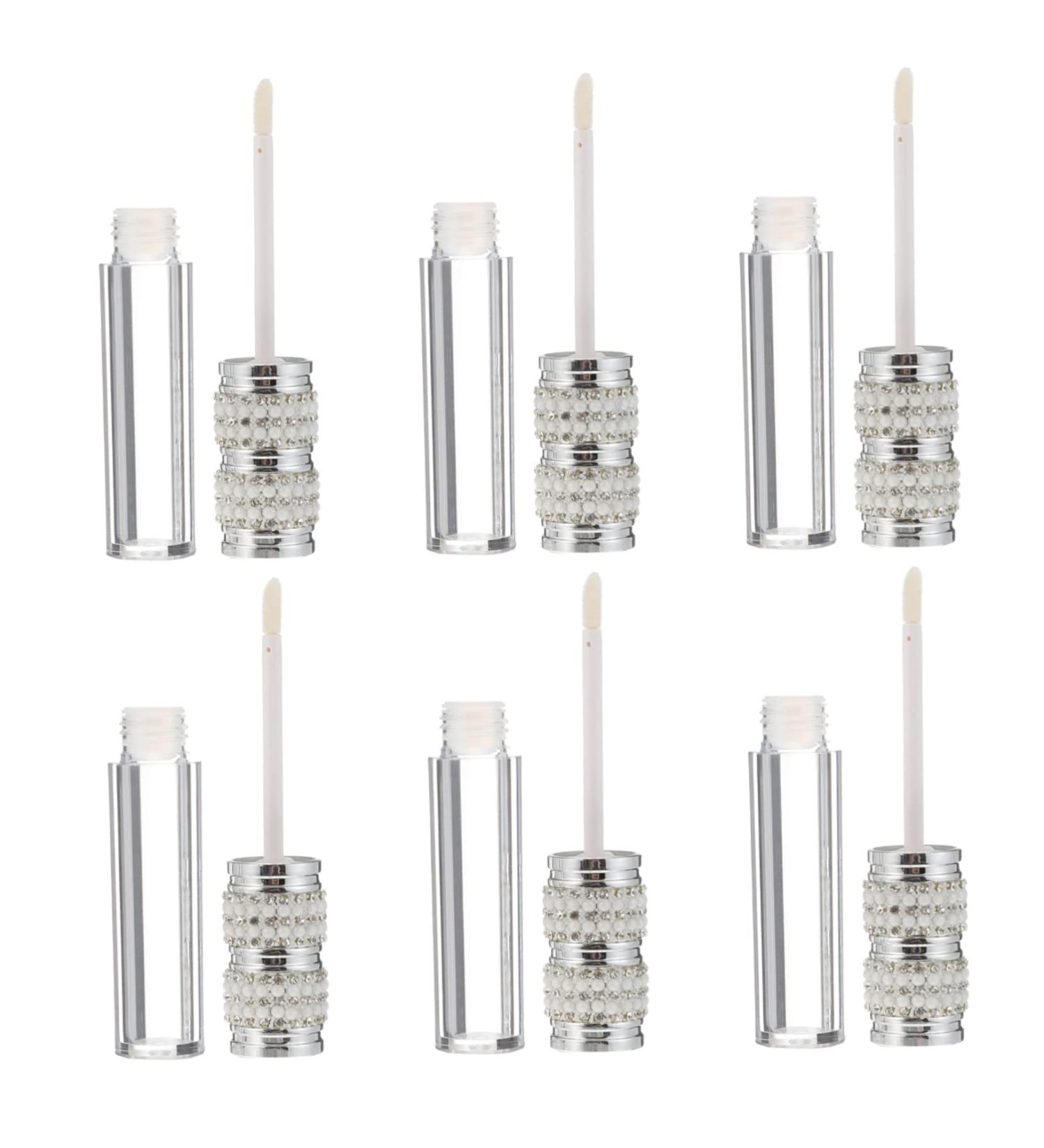 VALICLUD 6pi ces Lot de Tubes de Gloss L vres Vides Plastique Orn s de Strass avec Applicateur Pinceau Personnaliser Soi-m me - Buy Online on GoSupps.com