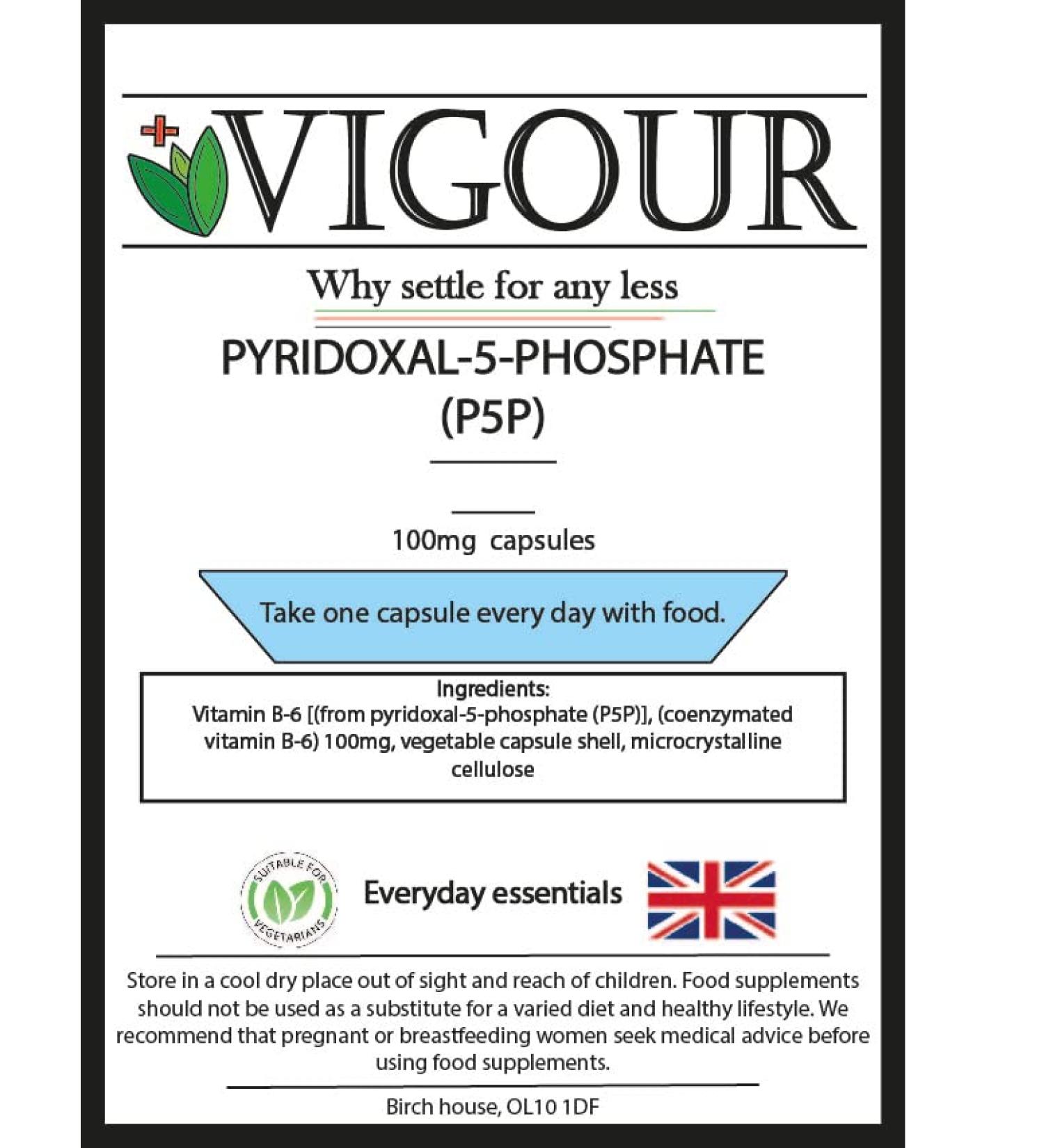 P-5-P Bioactive Vitamin B6 - 30 High Strength 100mg Capsules