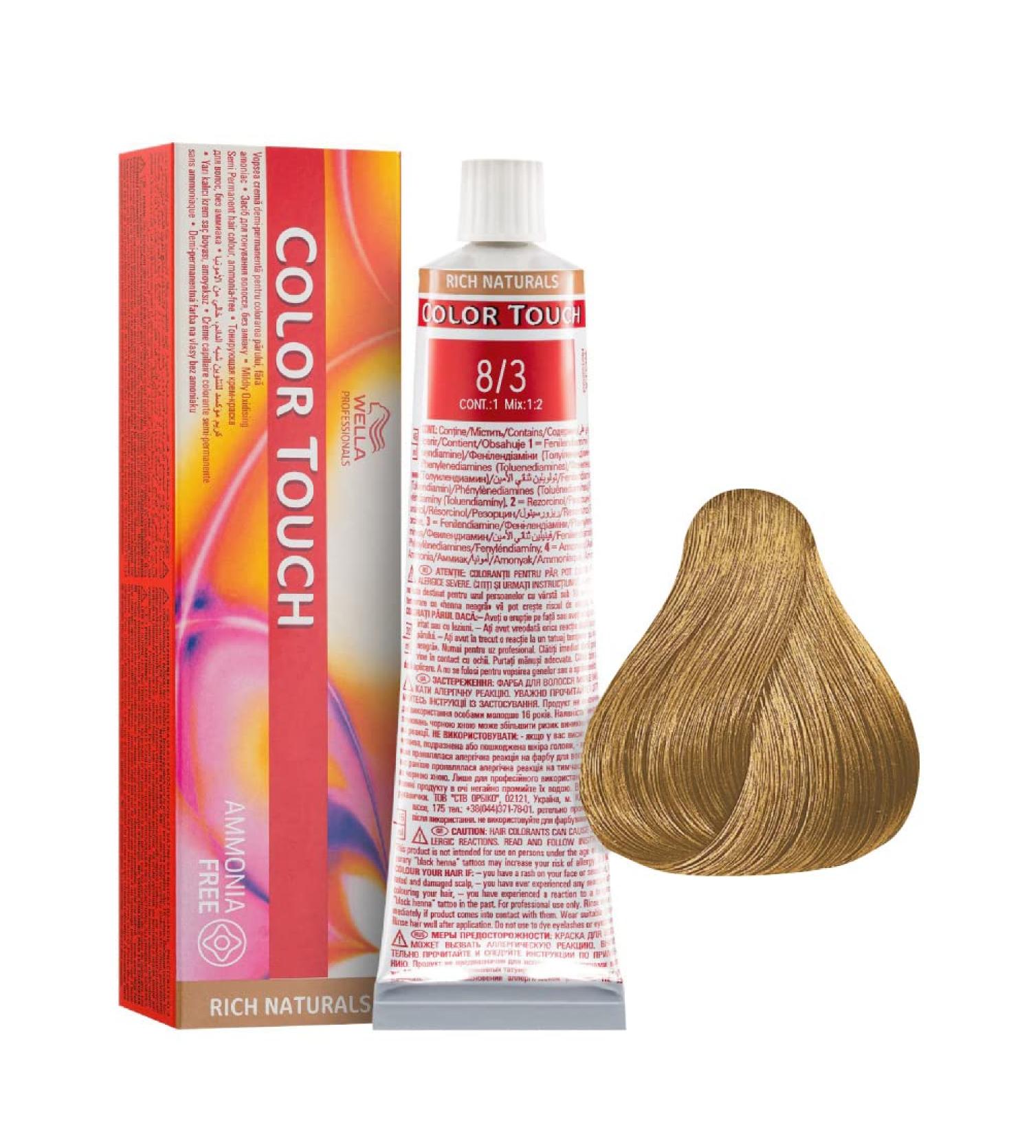 8/3 Light golden blonde Wella Color Touch Rich Naturals without ammonia 60ml