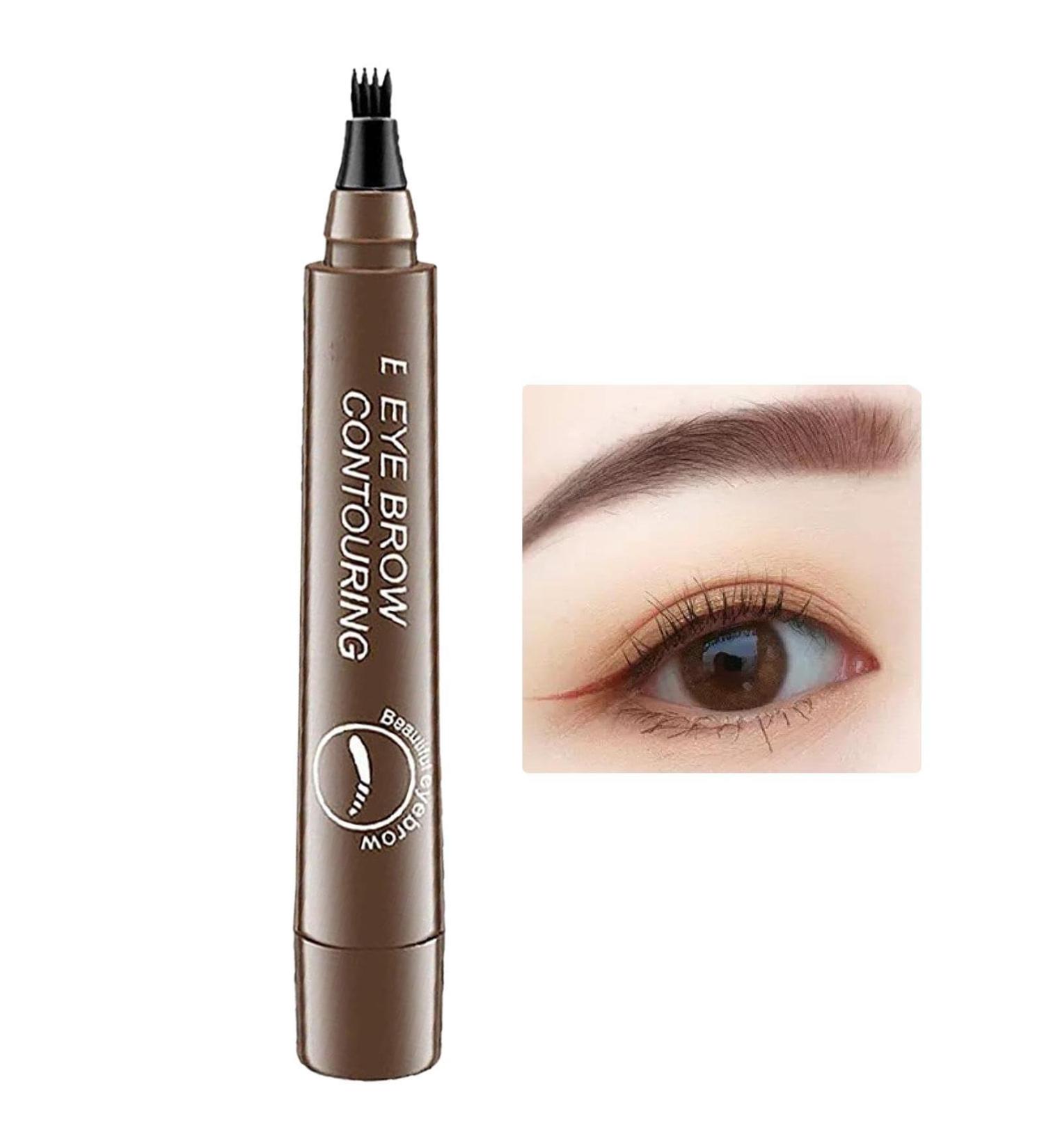 Eye Brow Pencil | 4 Tipped Precise Brow Microblading Eyebrow Pencil Waterproof Eyebrow for Eyebrow Makeup Holiday Parties Daily Use Xiaguang Dark Brown - Buy Online on GoSupps.com