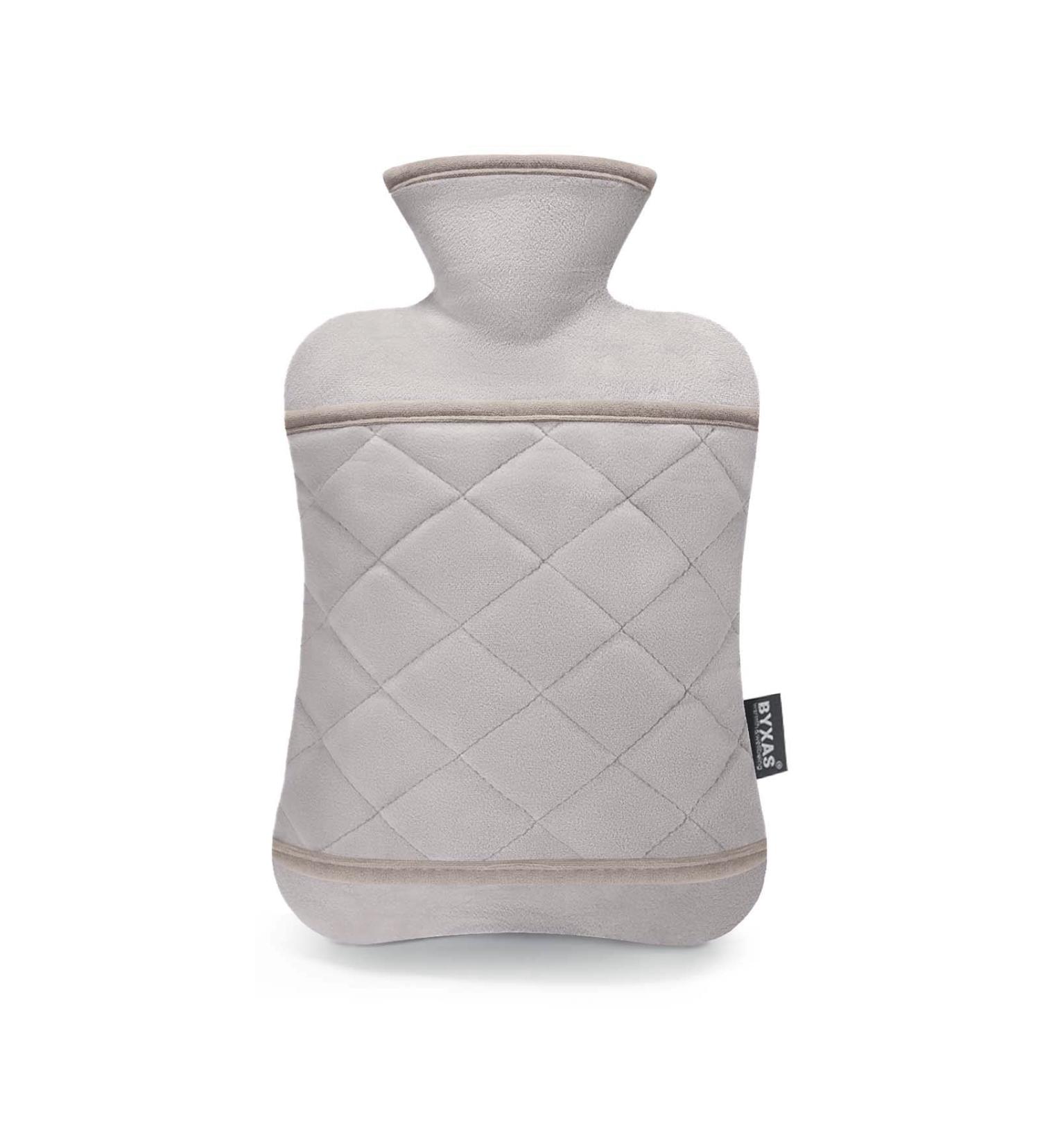BYXAS Hot Water Bottle 2.0L BPA Free PVC with Hand Pocket Cover - Grey - Buy Online on GoSupps.com