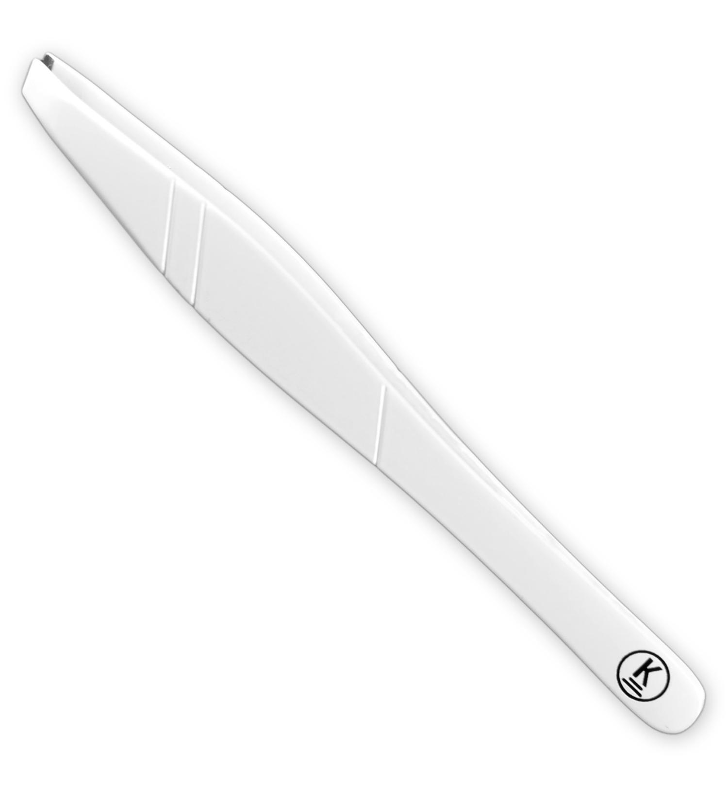 K-Pro Eyebrow Tweezer Slant - Stainless Steel and Beautiful Design (White) - Buy Online on GoSupps.com