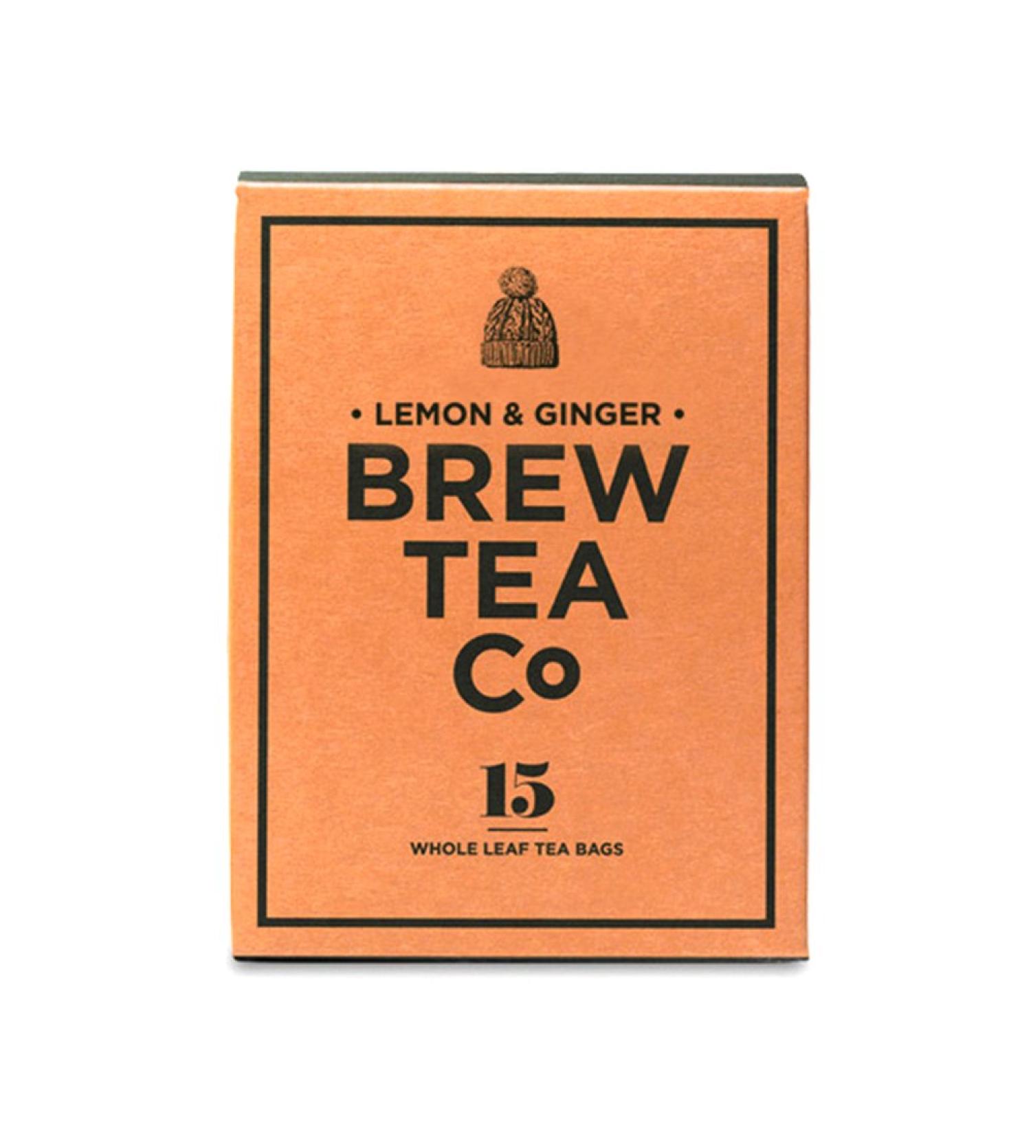 Brew Tea Co Lemon & Ginger Proper Tea Bags - 15 Count - Buy Online on GoSupps.com